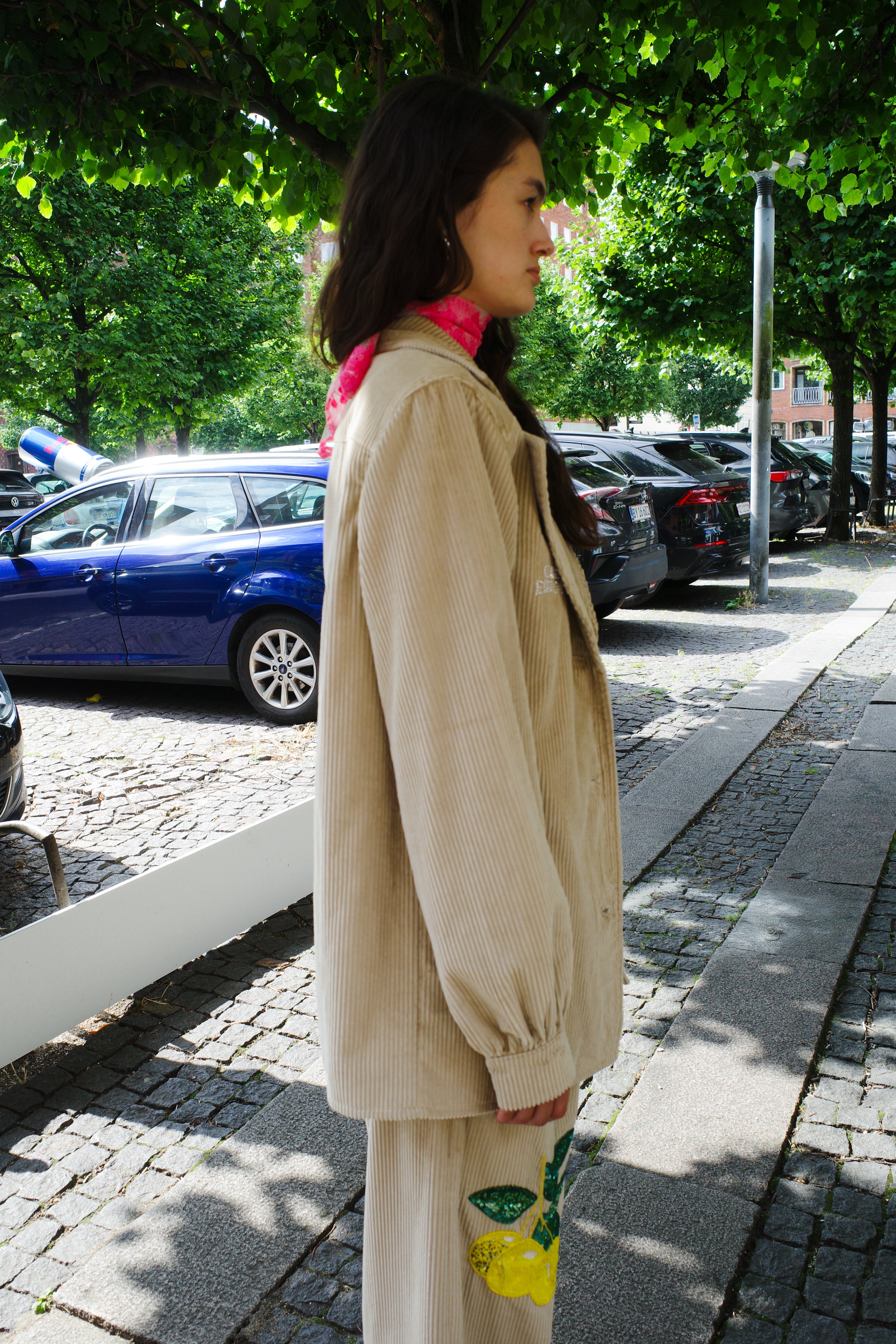 Corduroy Coco Jacket lemon embroidery