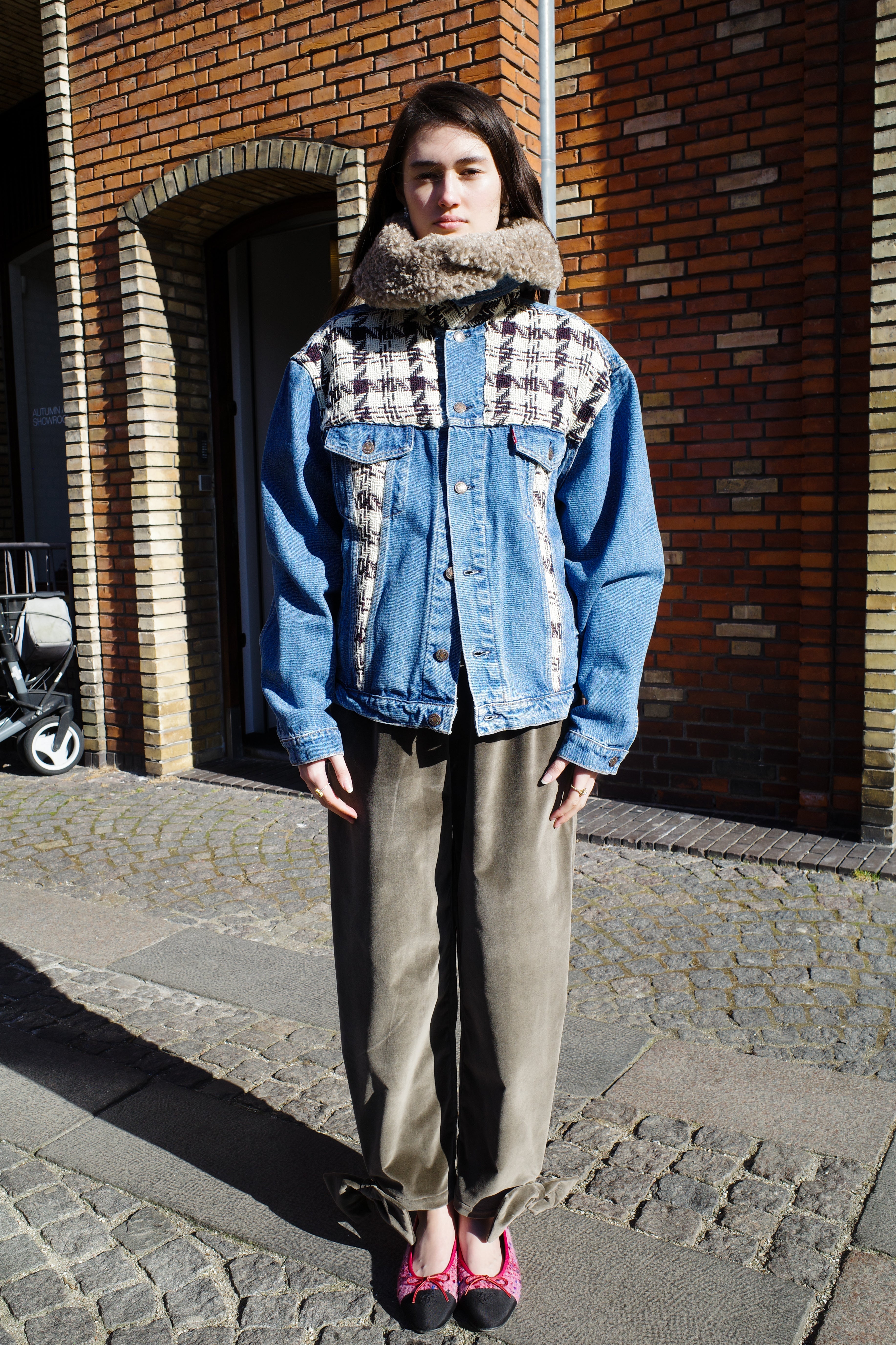 Upcycled Denim Jacket with deadstock Chanel fabric