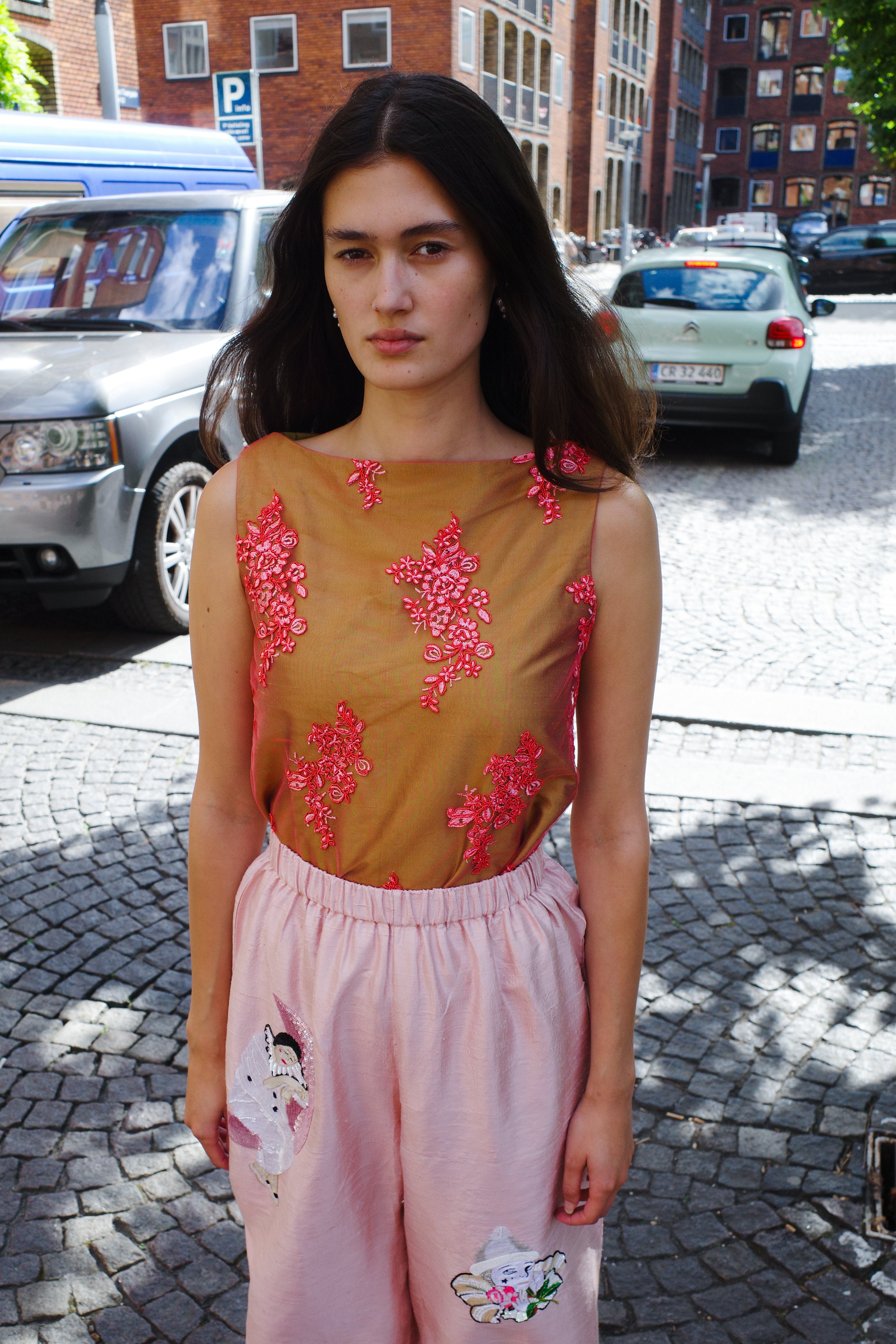 Coco Top silk taffeta and lace