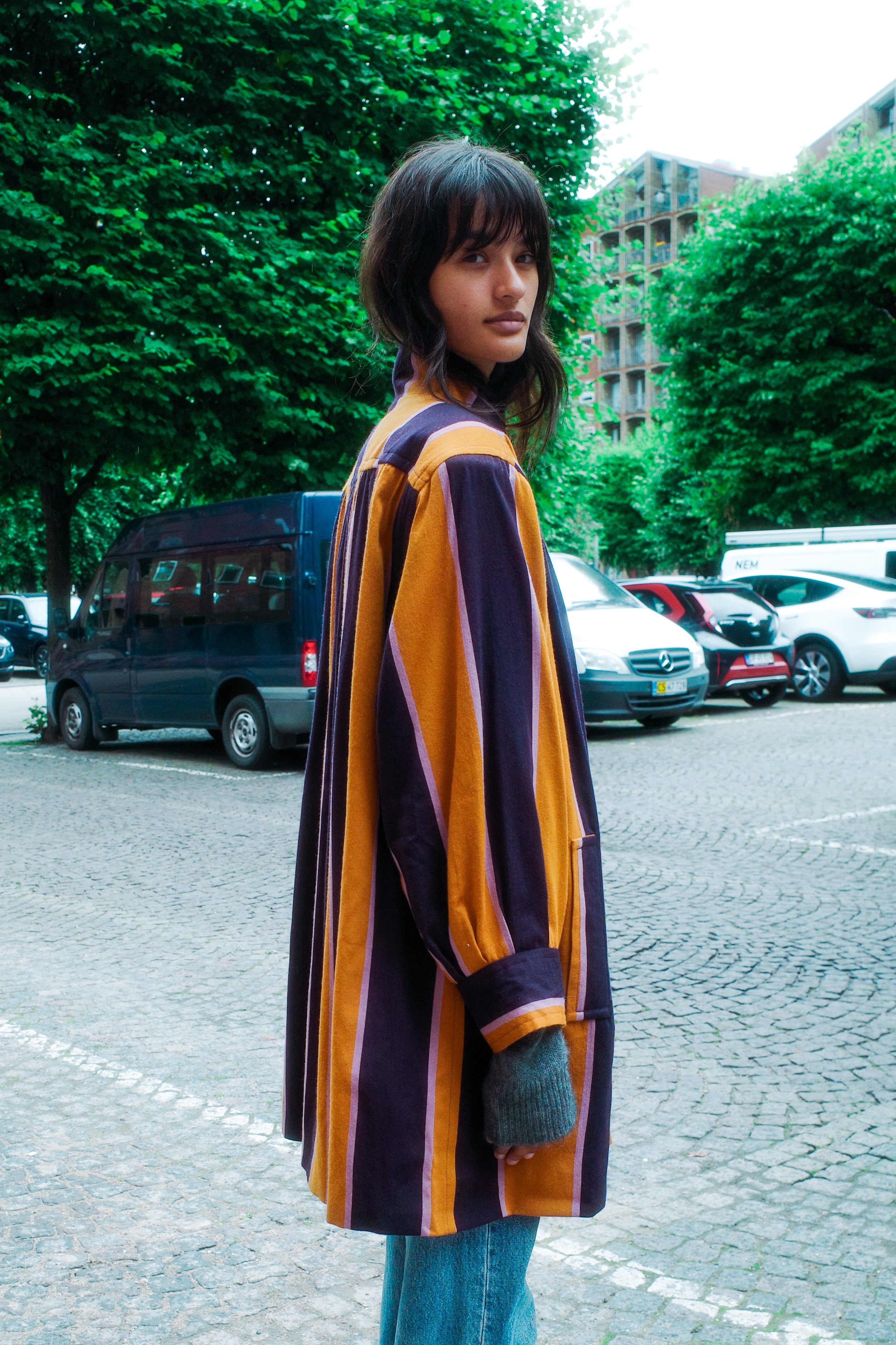 Gaia Coat - Yellow & Purple