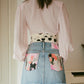 Upcycled Denim Skirt - Painted Abstract
