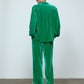 The Bonsai Shirt is made in a luxurious silk velvet fabric with a heavy fall and a deep emerald green color. The Shirt features long draped sleeves, a deep-cut oversized shirt collar, and buttons on the front.   Style it with jeans and a colorful belt, or match it with the Elisabeth Pants in emerald green Silk Velvet for parties, dinners, and special occasions.    Material: 20% silk, 80% viscose.  The model is 179cm (5'10") and wears size S.