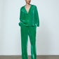 The Bonsai Shirt is made in a luxurious silk velvet fabric with a heavy fall and a deep emerald green color. The Shirt features long draped sleeves, a deep-cut oversized shirt collar, and buttons on the front.   Style it with jeans and a colorful belt, or match it with the Elisabeth Pants in emerald green Silk Velvet for parties, dinners, and special occasions.    Material: 20% silk, 80% viscose.  The model is 179cm (5'10") and wears size S.