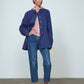 The Ruby Jacket in Navy Flower cotton canvas. A classic Caro Edition style with waist tabs and ornamental buttons.   Material: 100% cotton. Lining: 100% viscose.