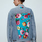 Upcycled Denim Jacket - Flower