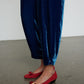 Caro Editions The Bonsai Pants are made in a luxurious silk velvet fabric with a heavy fall and feature an elastic band at the top.   Style them slightly pulled up to reveal the ankles, together with a matching Bonsai Shirt in Silk Velvet for parties, dinners, and special occasions.    Material: 80% Viscose, 20% Silk.