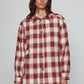 Caro Editions Hannah shirt in soft cotton flannel. The shirt features an oversized fit, big sleeves, and buttons at the front.  Style it with matching Hannah pants or jeans, or wear it open over a t-shirt or tank top.