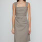 Caro Editions Sophie Dress is a classic dress with a big detachable bow detail on the side. The Dress features wide straps, a slit, and a fitted waist. The dress is made in lightweight cotton poplin. Both the bow and the belt in pink can is detachable.