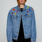 Caro Editions Upcycled Denim Jacket exquisitely hand-embroidered by skilled artisans using beadings and sequins.