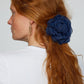 Caro Editions Rosie Hair Clip in Navy Organza.