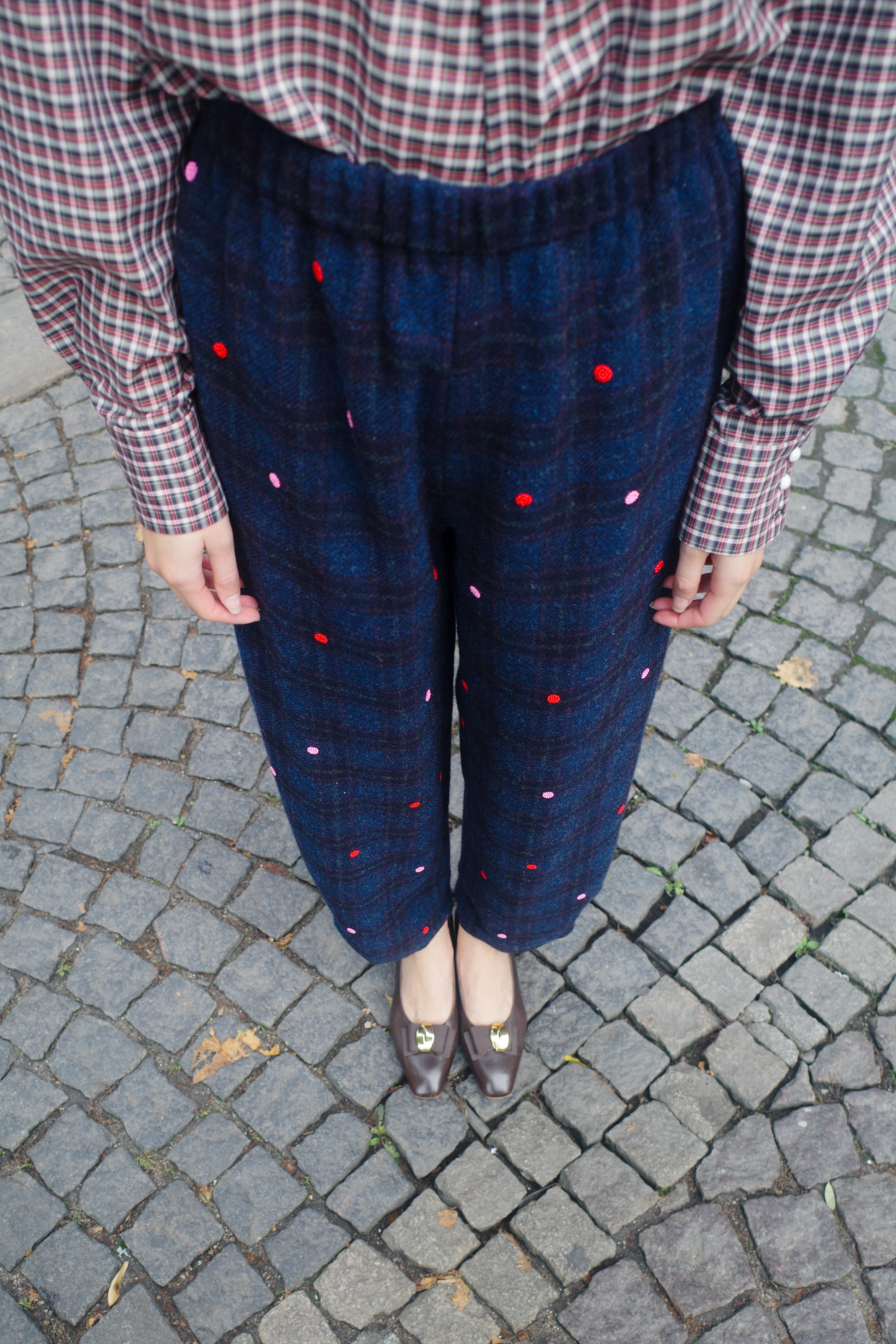 Coco pants - Wool dot embroidery