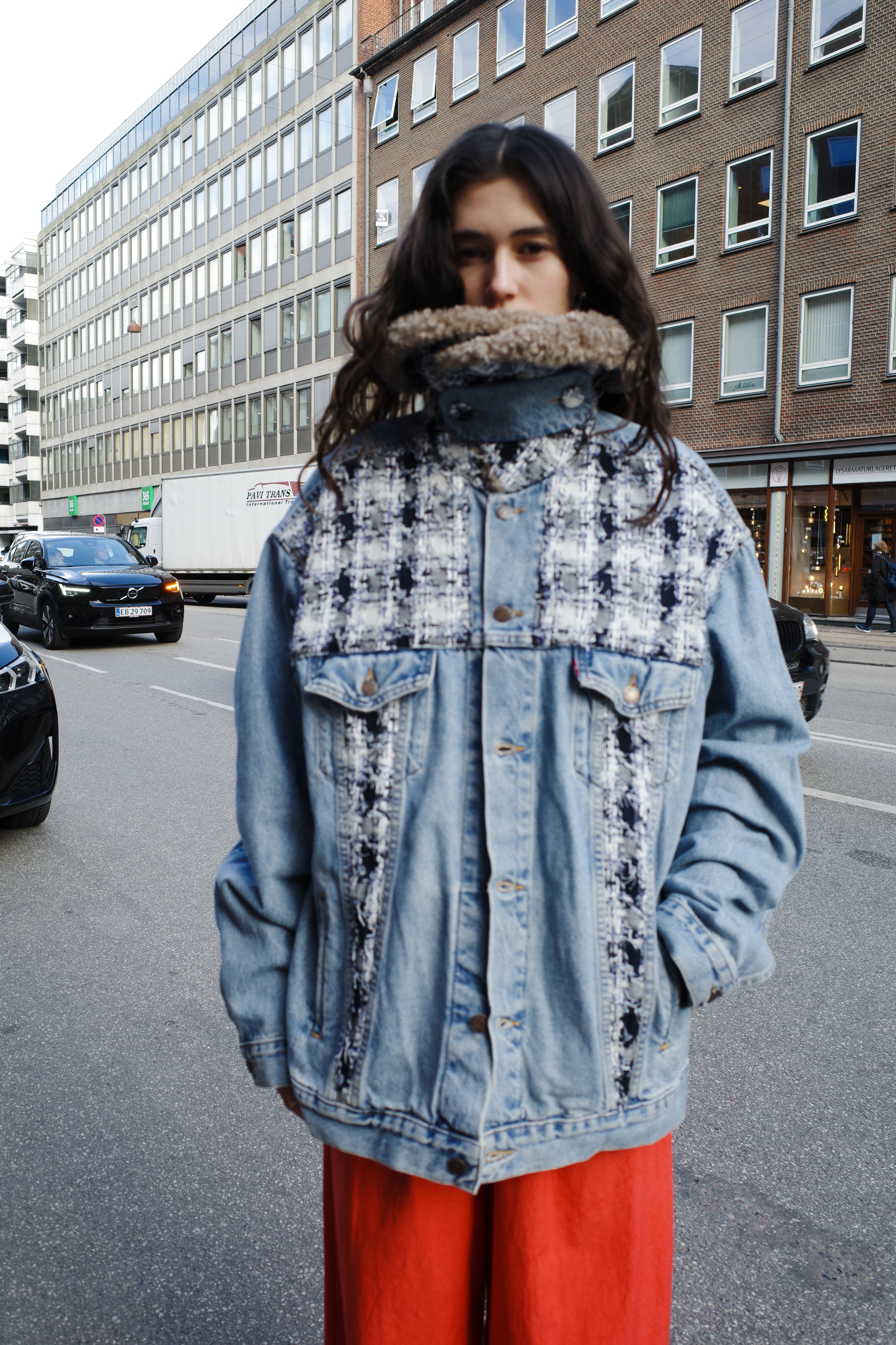 Upcycled Denim Jacket with deadstock Chanel fabric