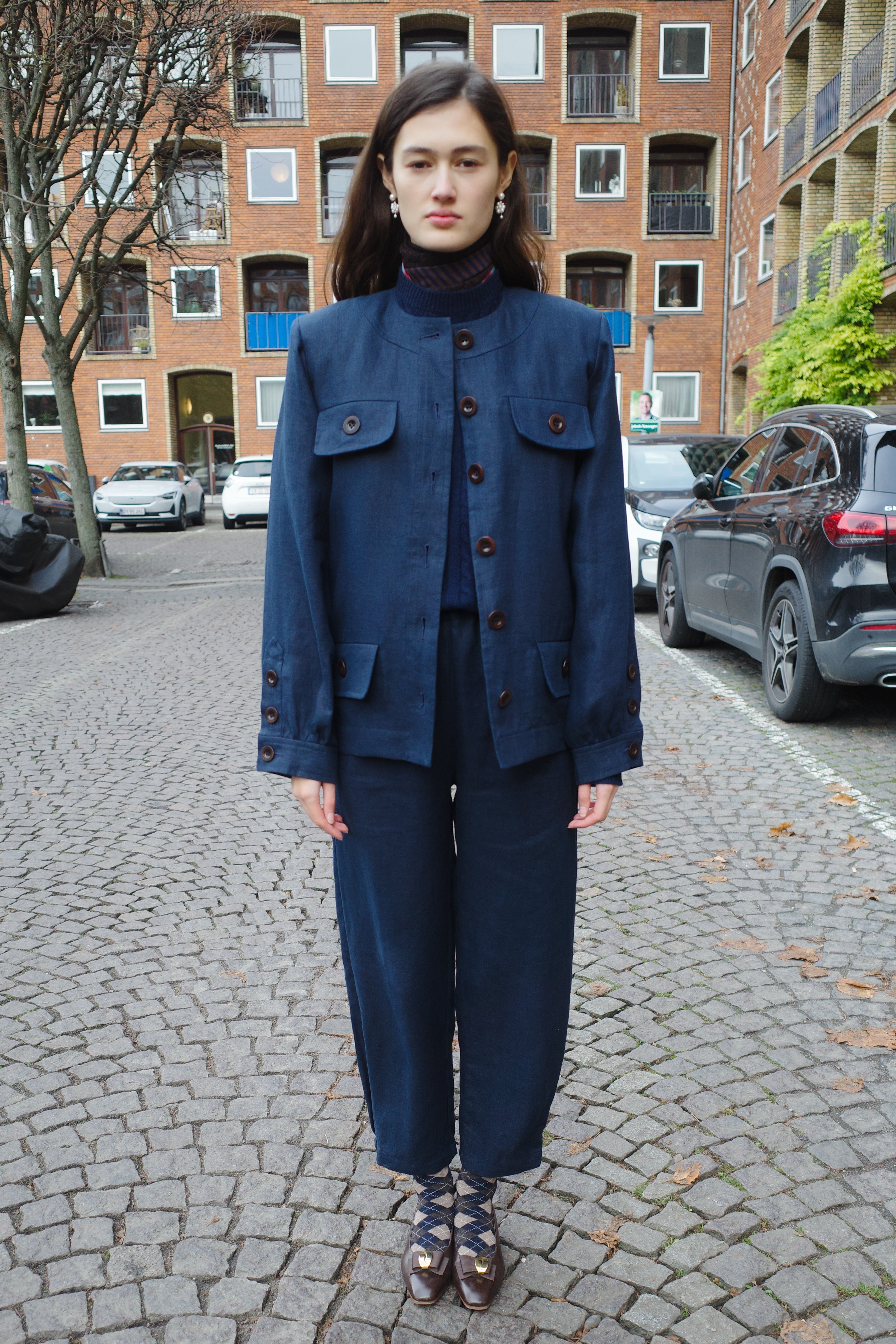 Iggy Jacket Linen Navy