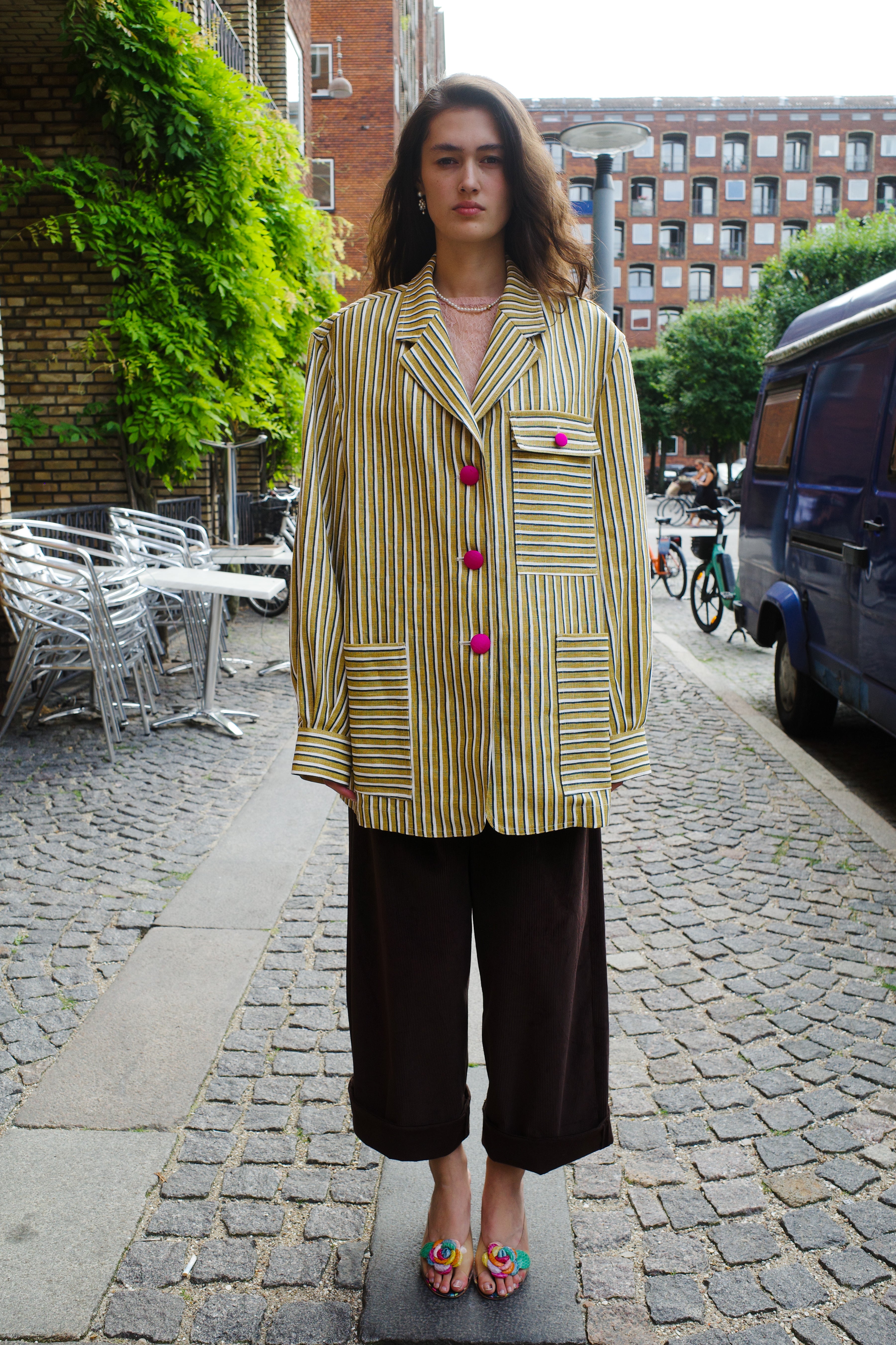 Frederik Jacket Tapet Cafe Mustard Stripe