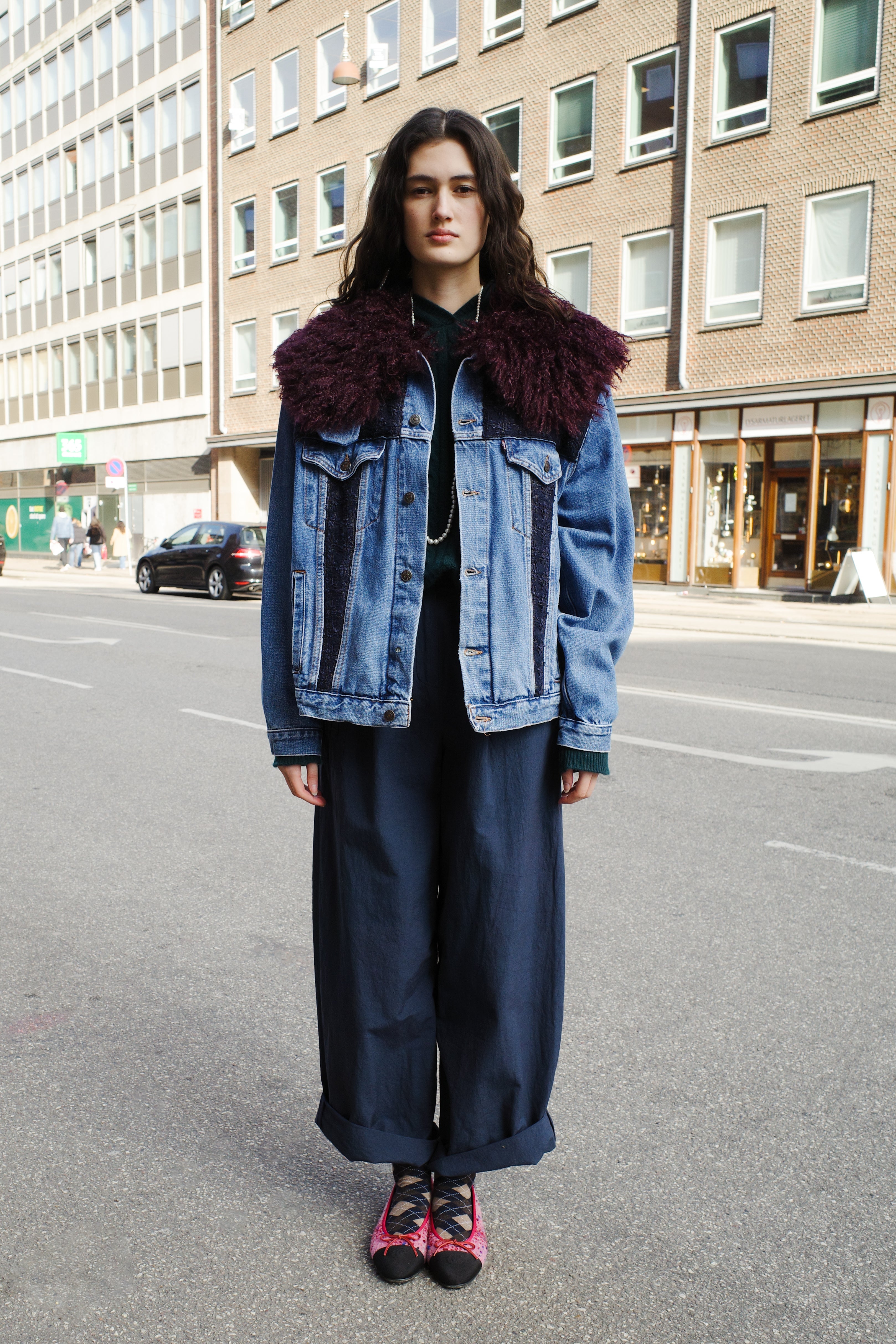 Upcycled Denim Jacket with deadstock Chanel fabric