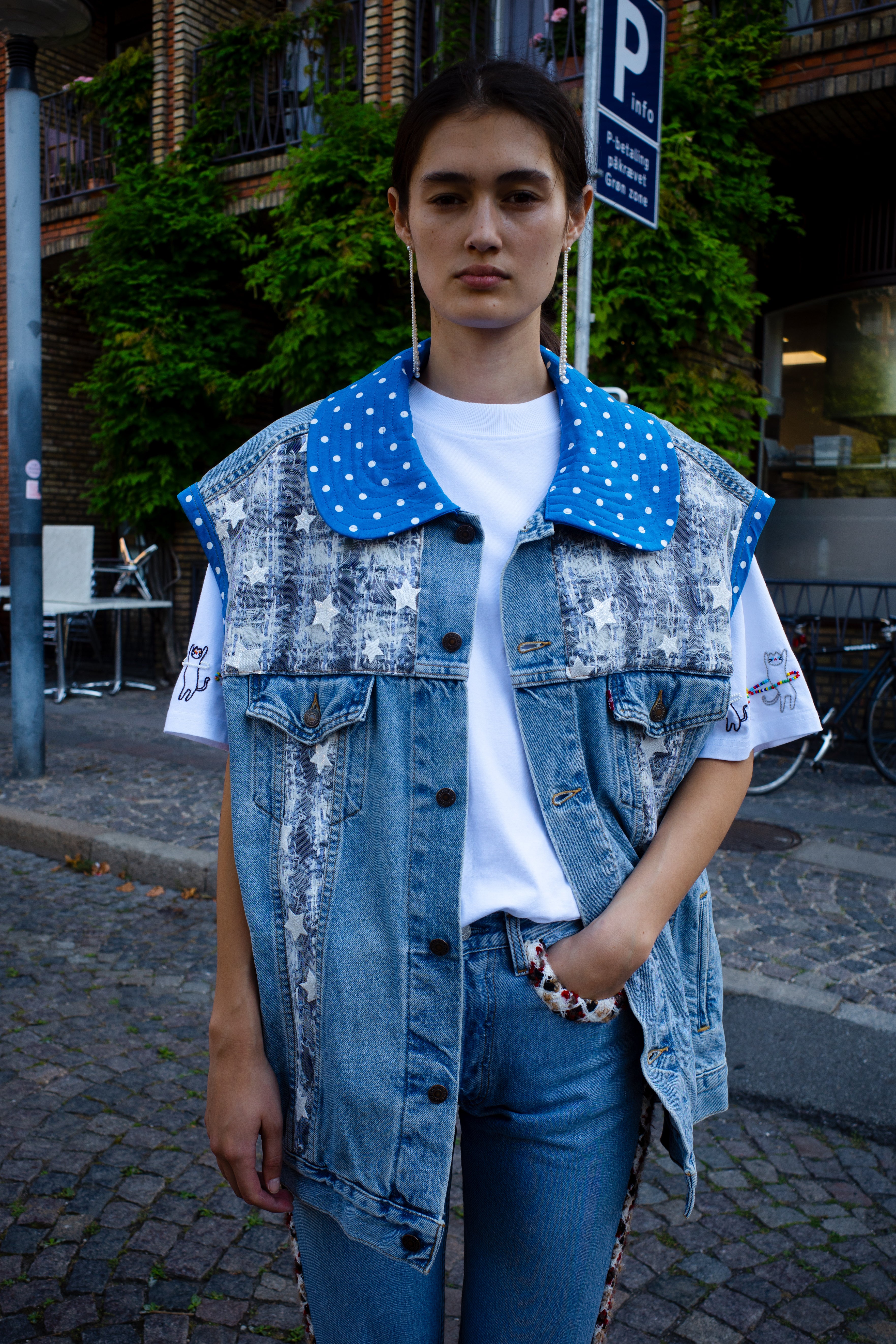 Upcycled Denim vest - One of a kind