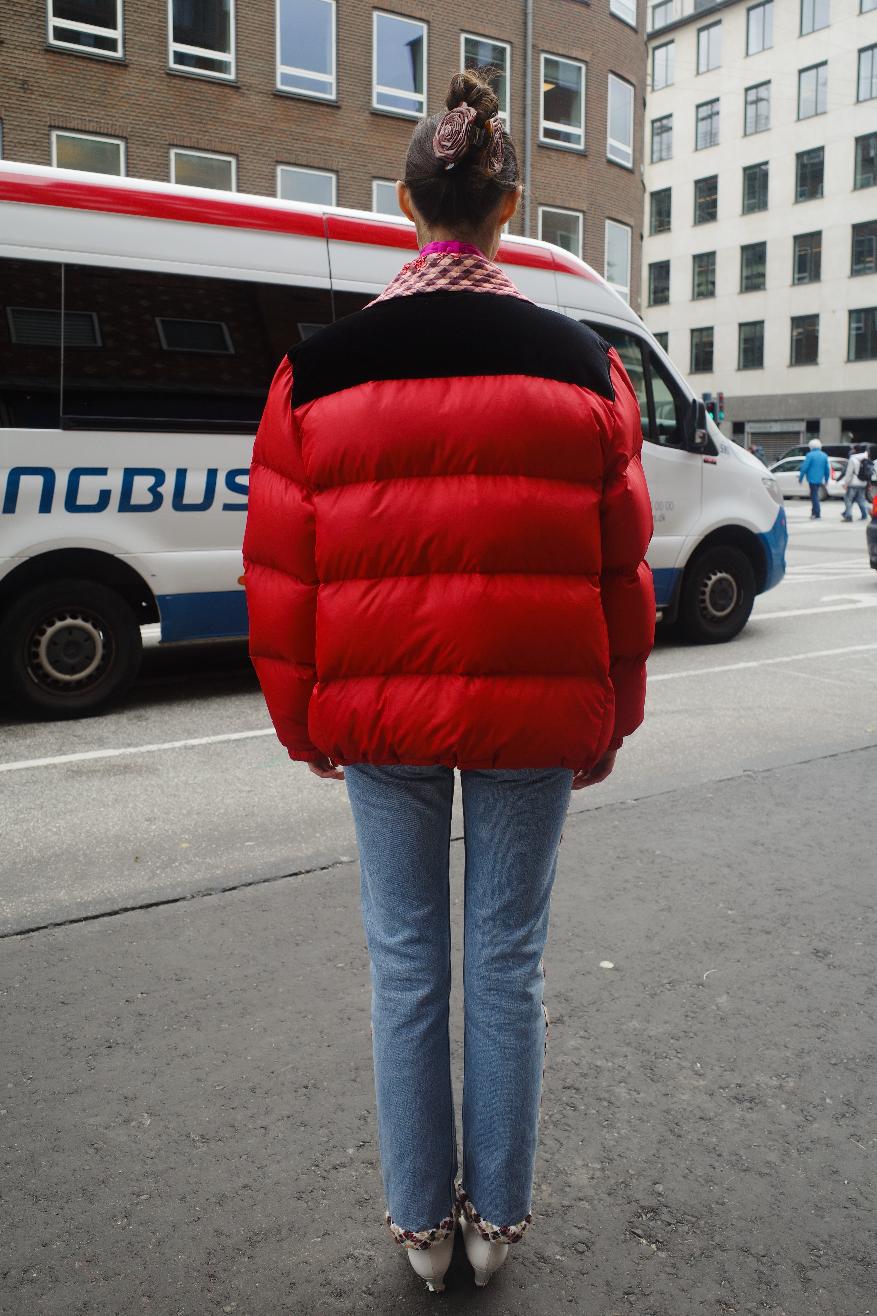 UPCYKLED caro puffer jacket