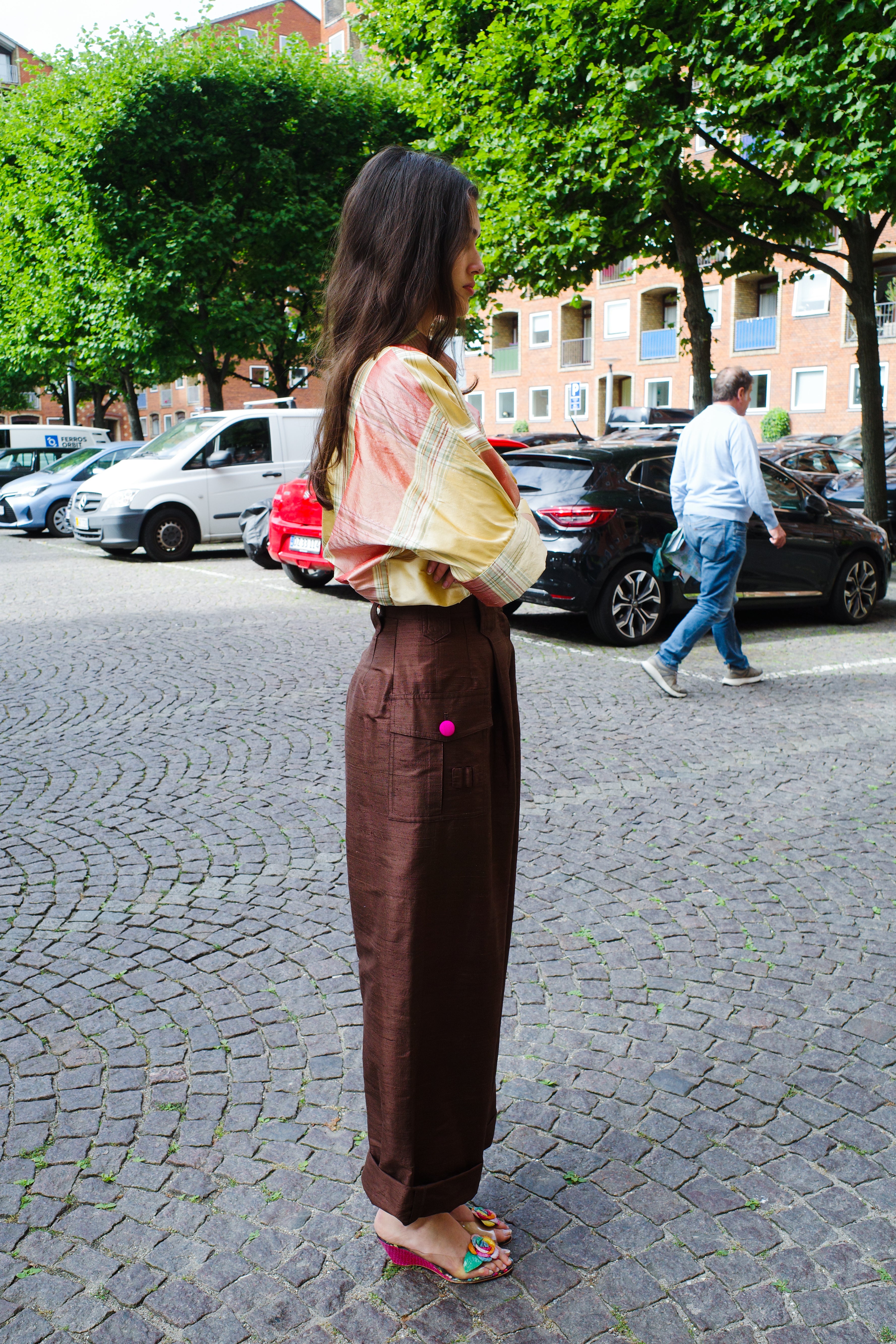 Beatrice Pants brown silk