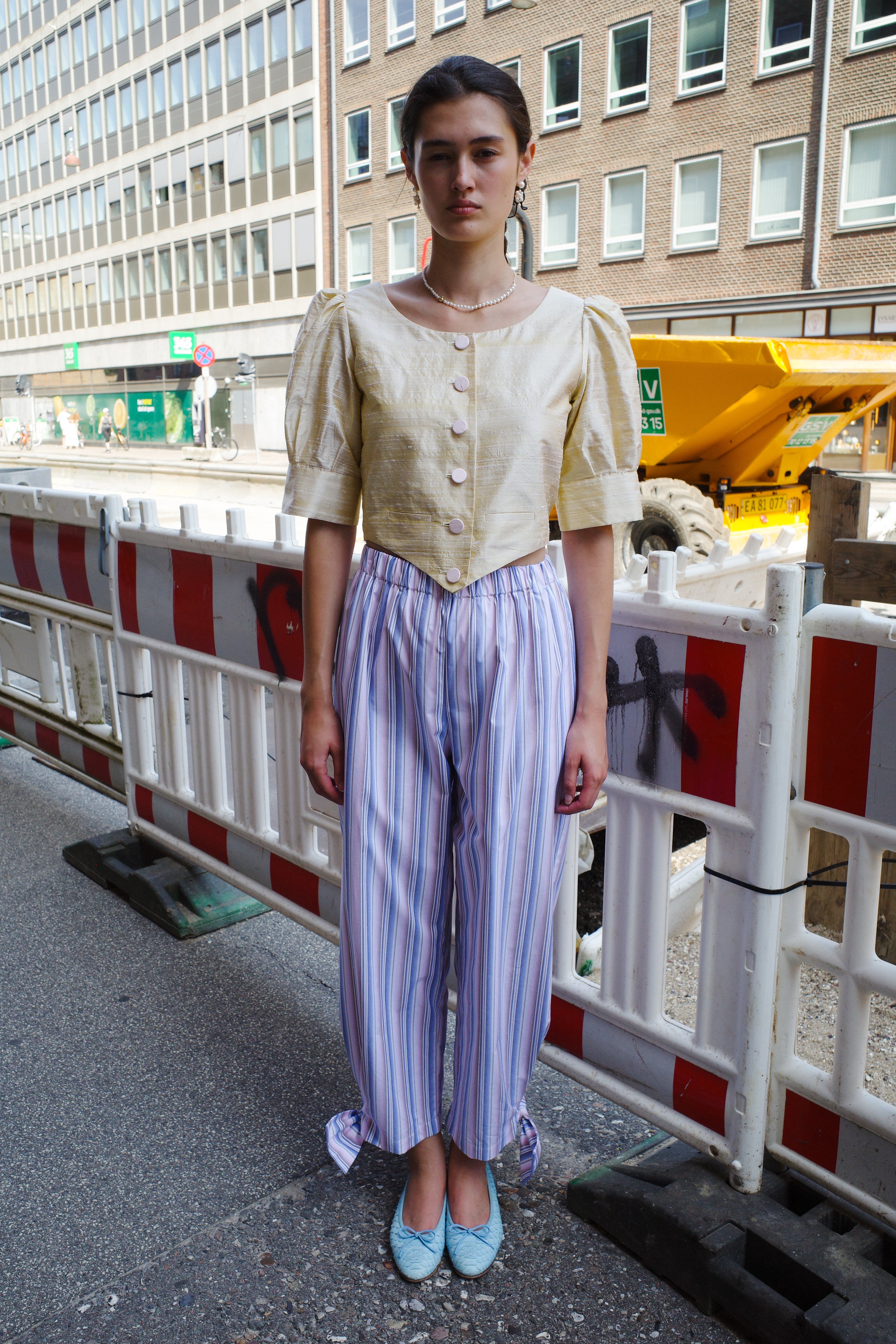 Coco Pants stripe cotton poplin