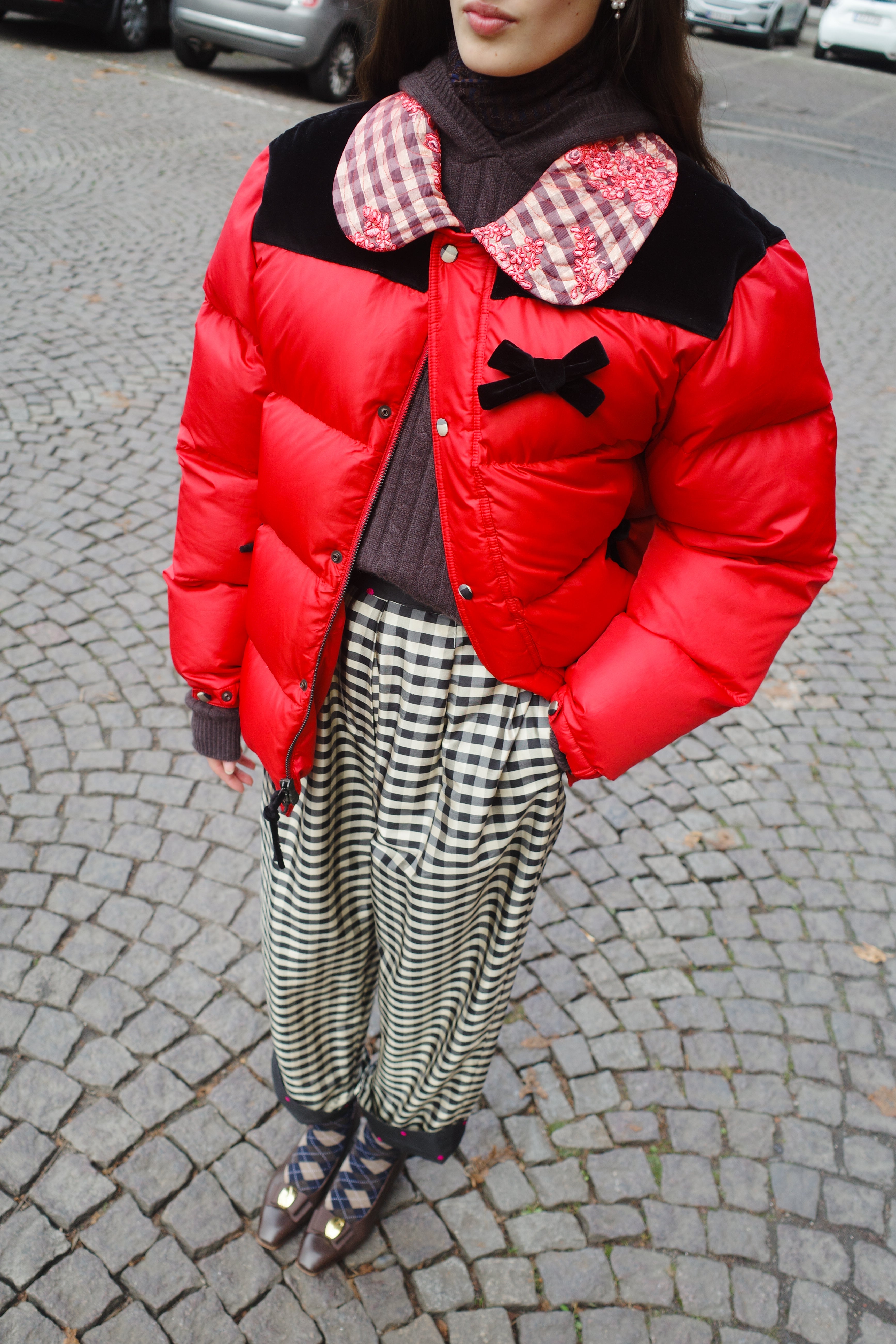 UPCYCLED caro puffer jacket