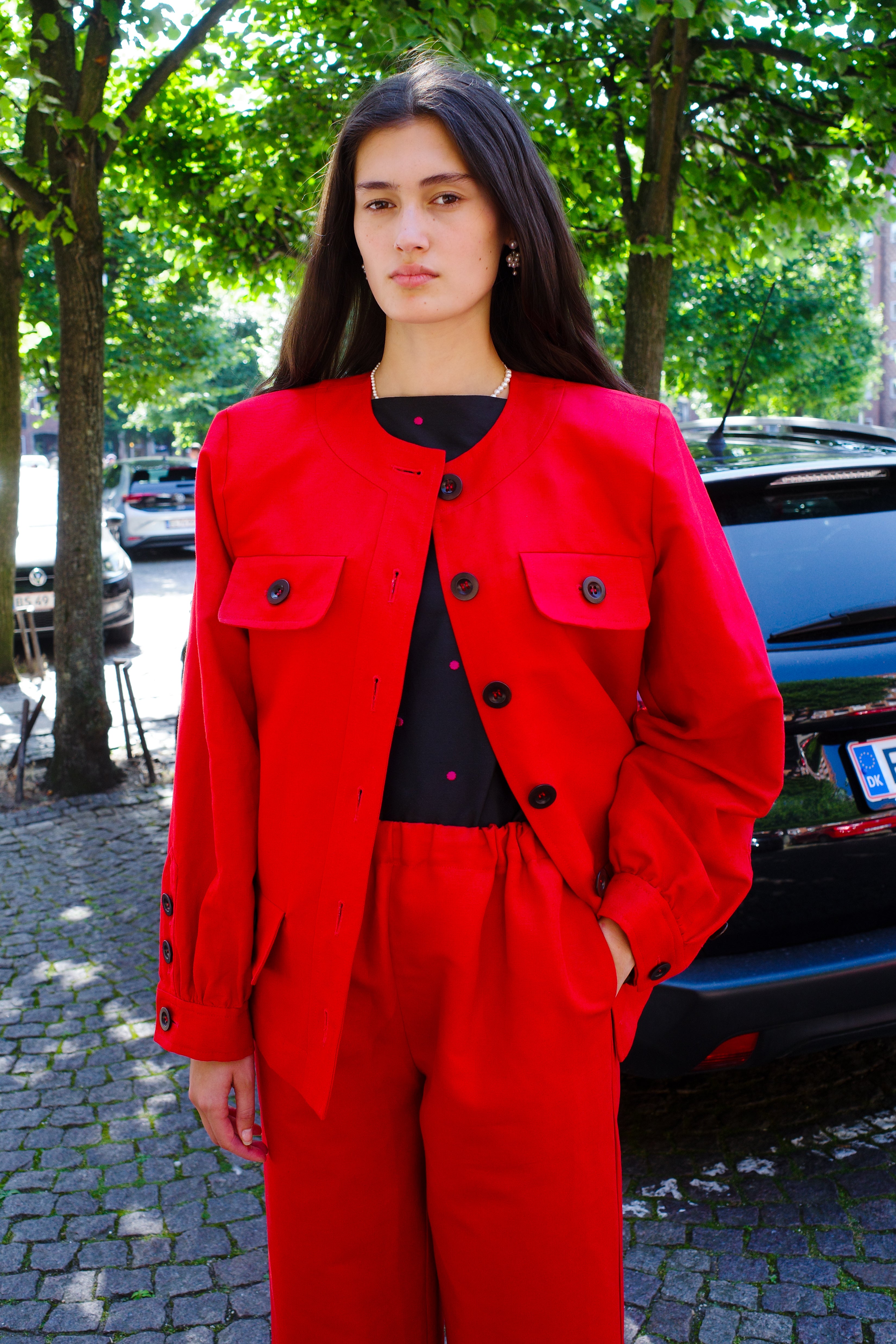 Iggy Jacket Linen Red