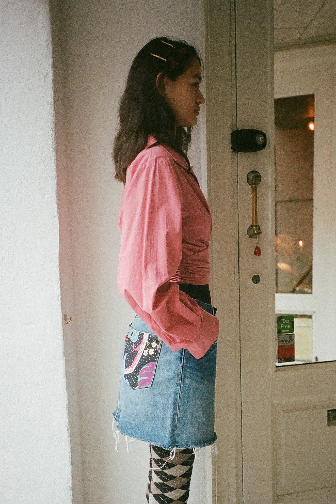 Flower online jean skirt