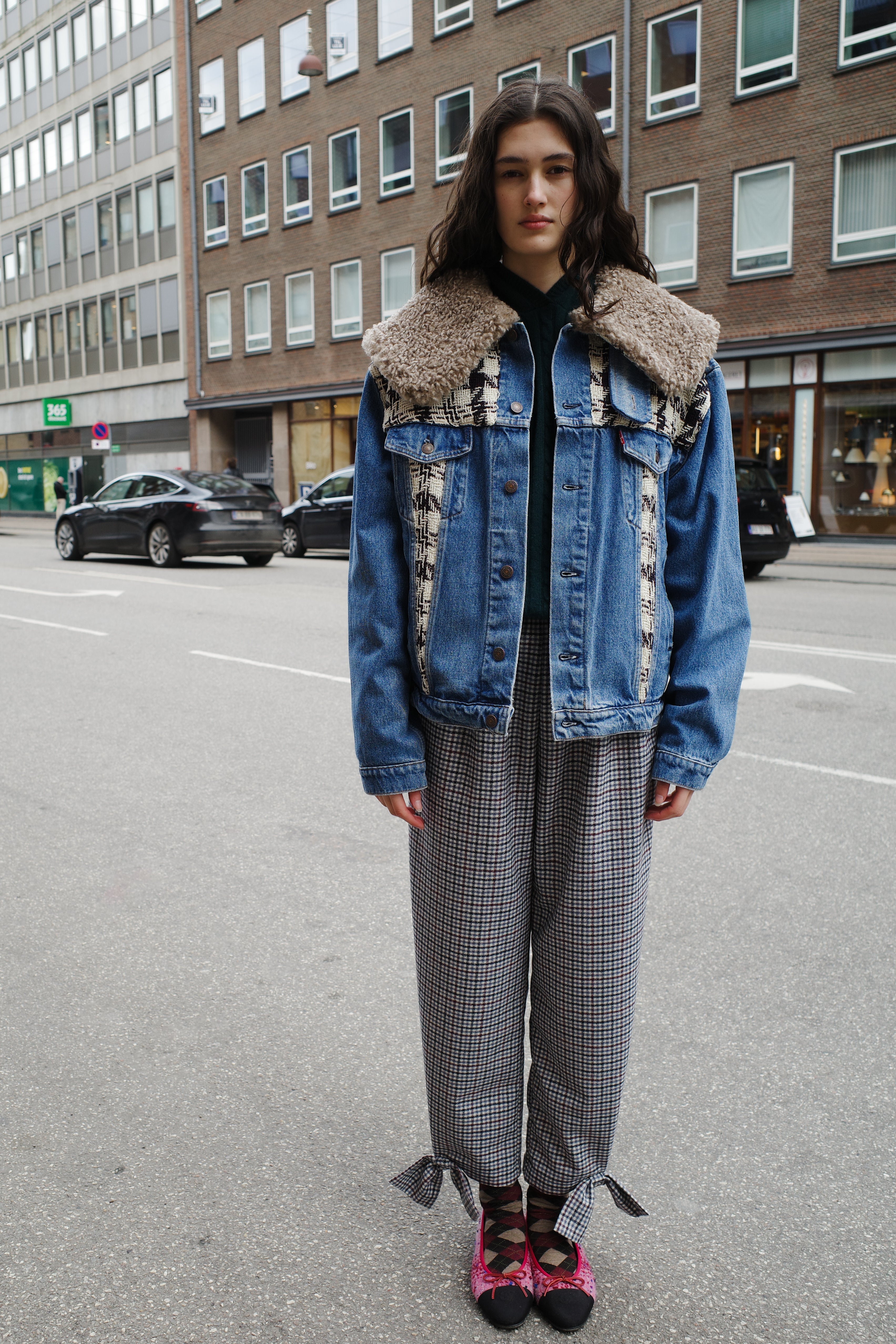 Upcycled Denim Jacket with deadstock Chanel fabric