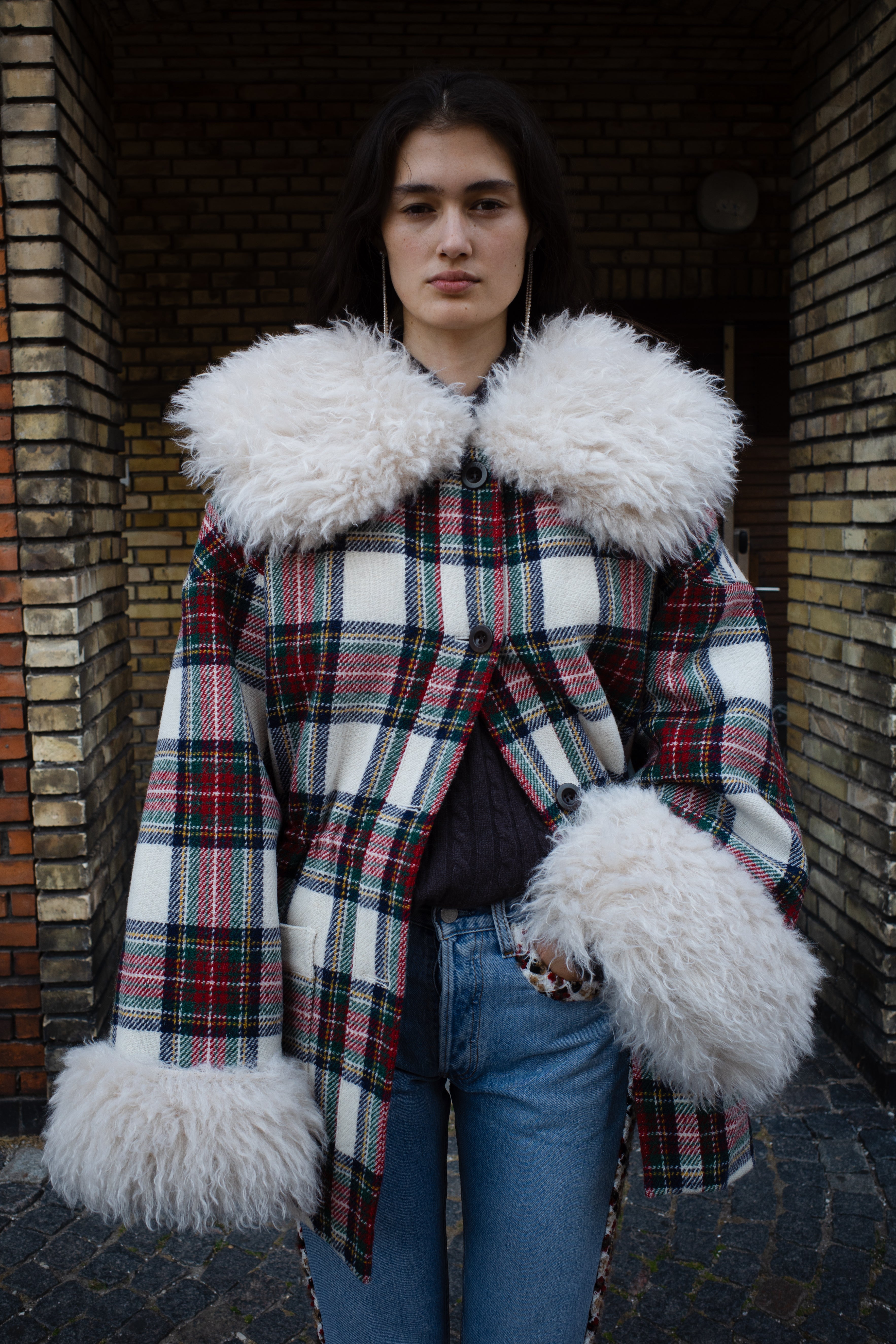Connie Coat Harris Tweed Red Check