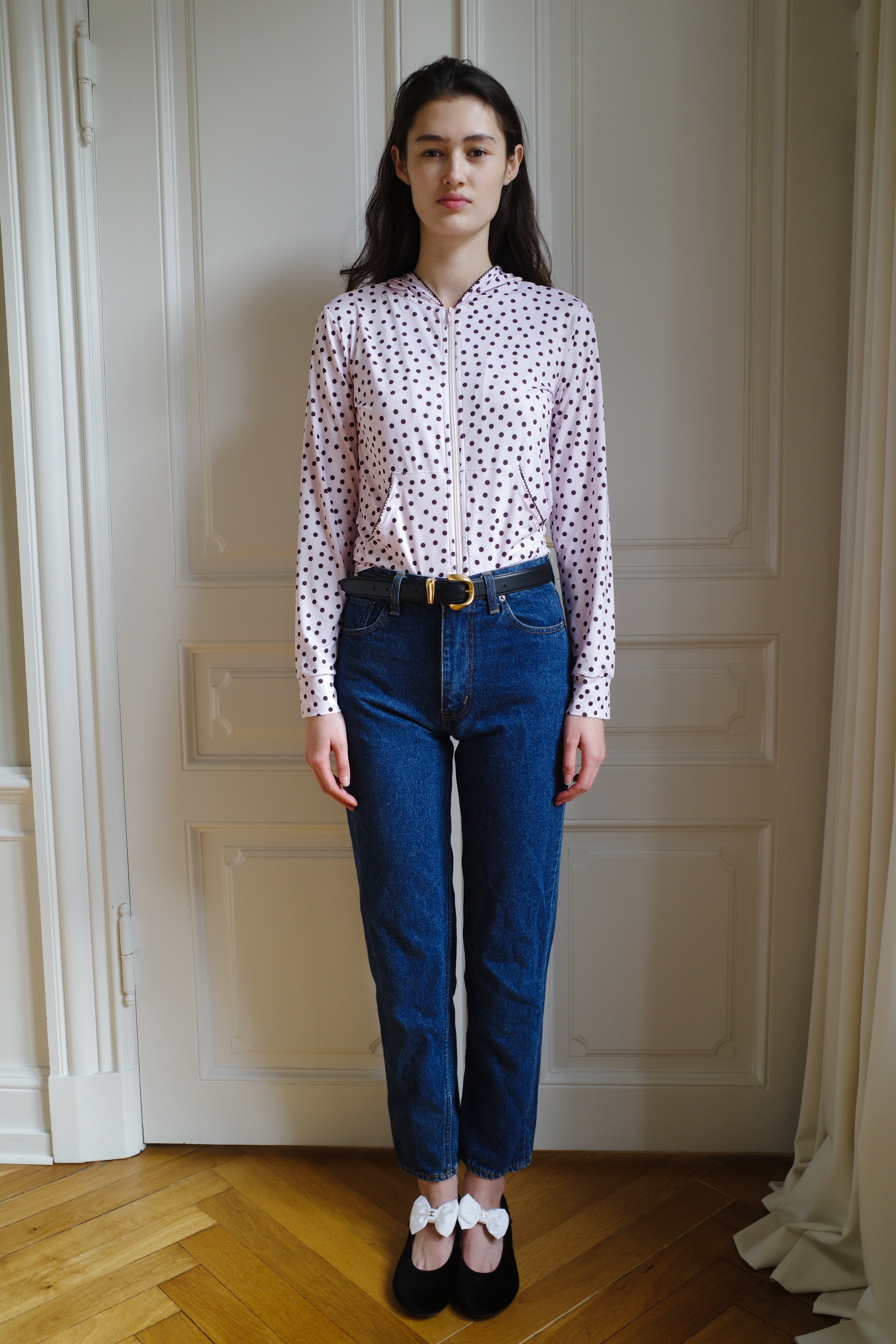 Hoodie Jersey Pink Dots