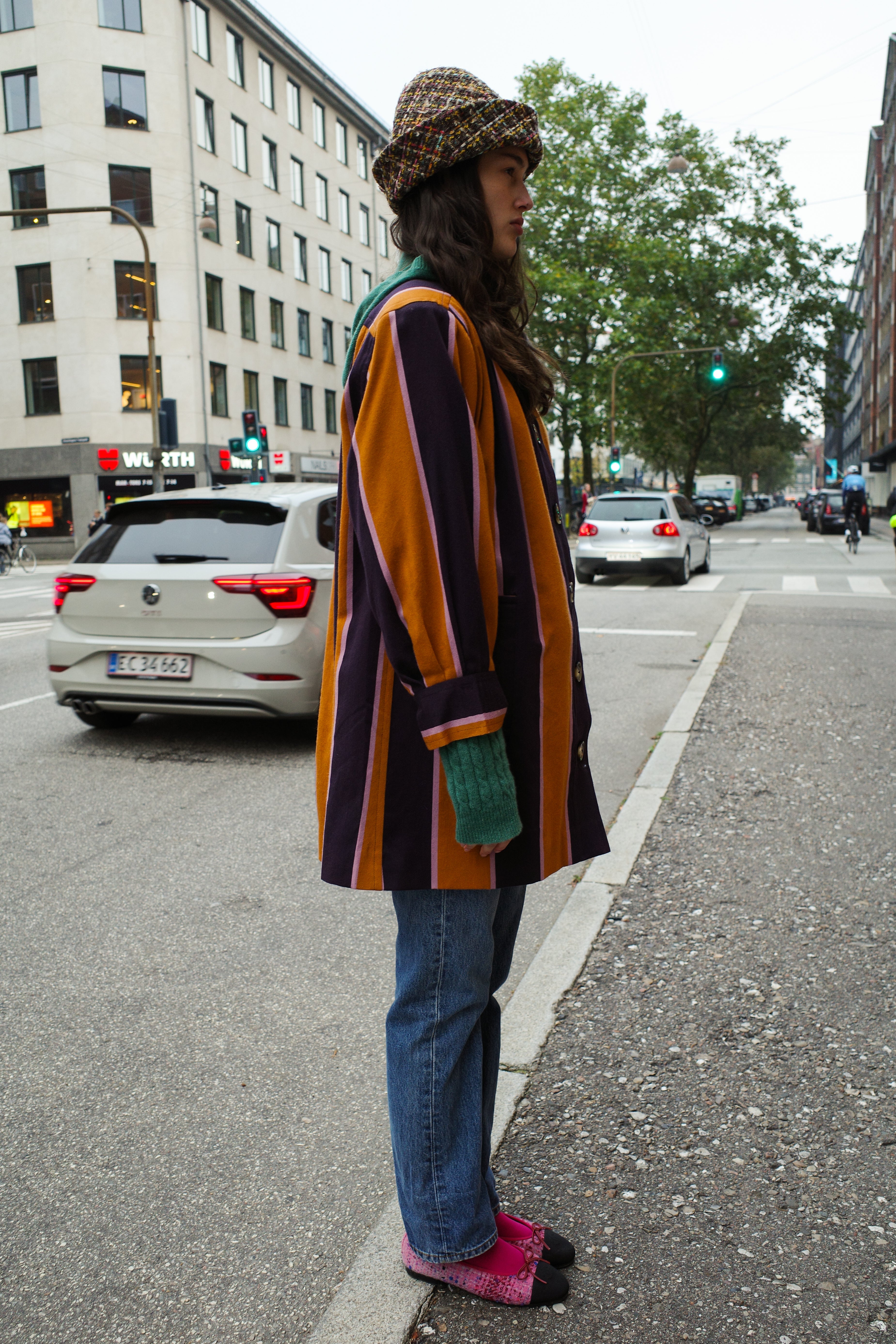 Gaia Coat - Yellow & Purple