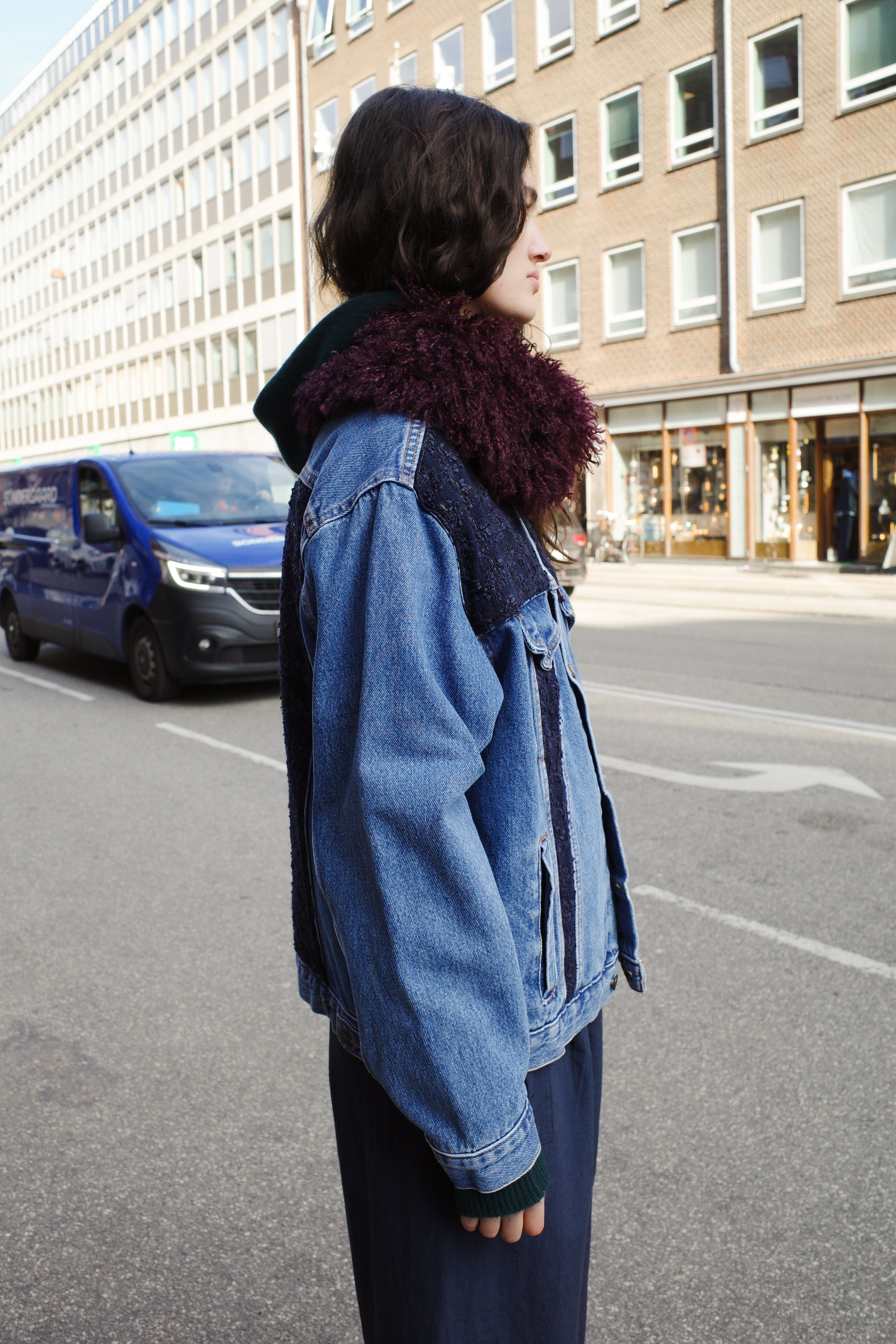 Upcycled Denim Jacket with deadstock Chanel fabric