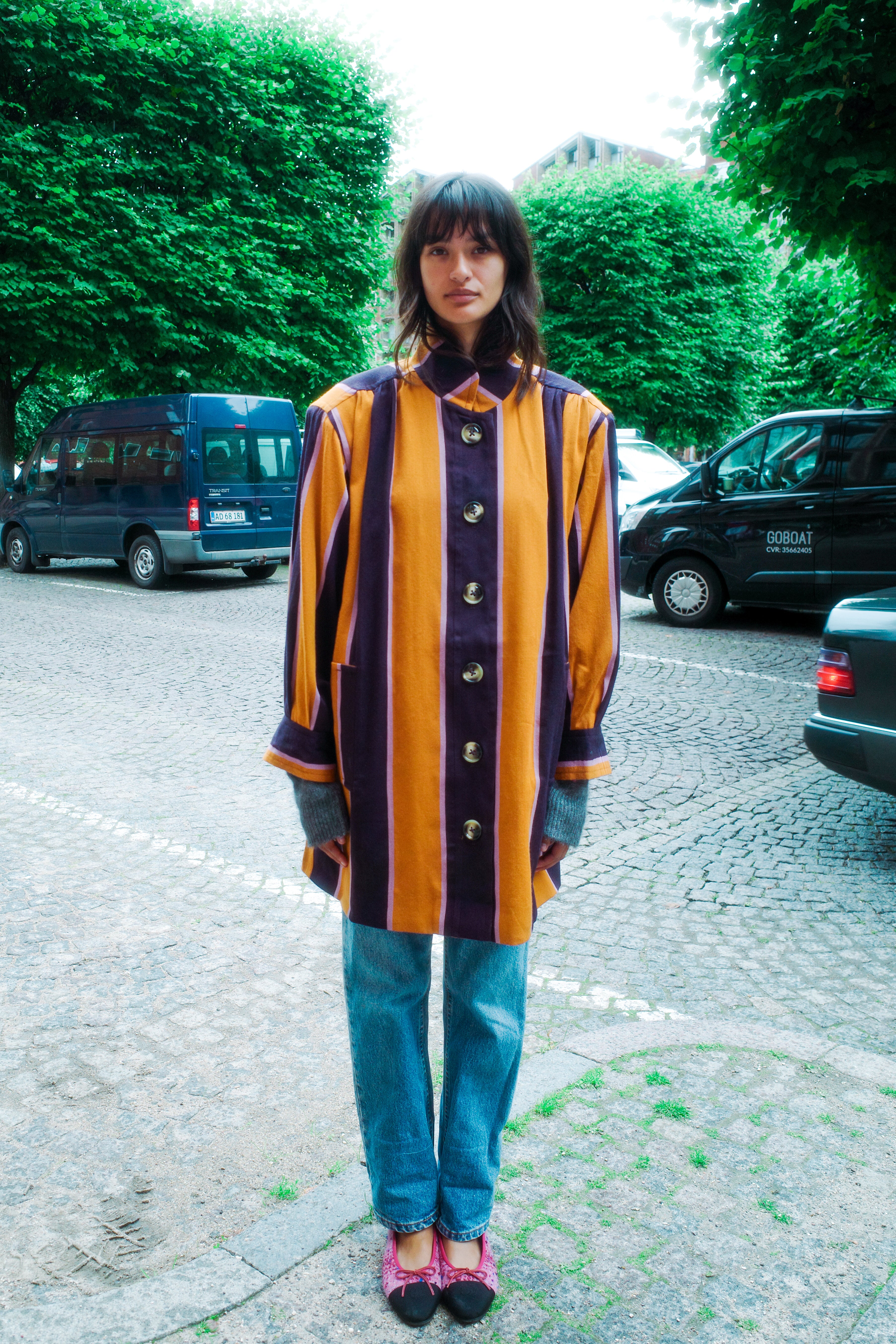 Gaia Coat - Yellow & Purple
