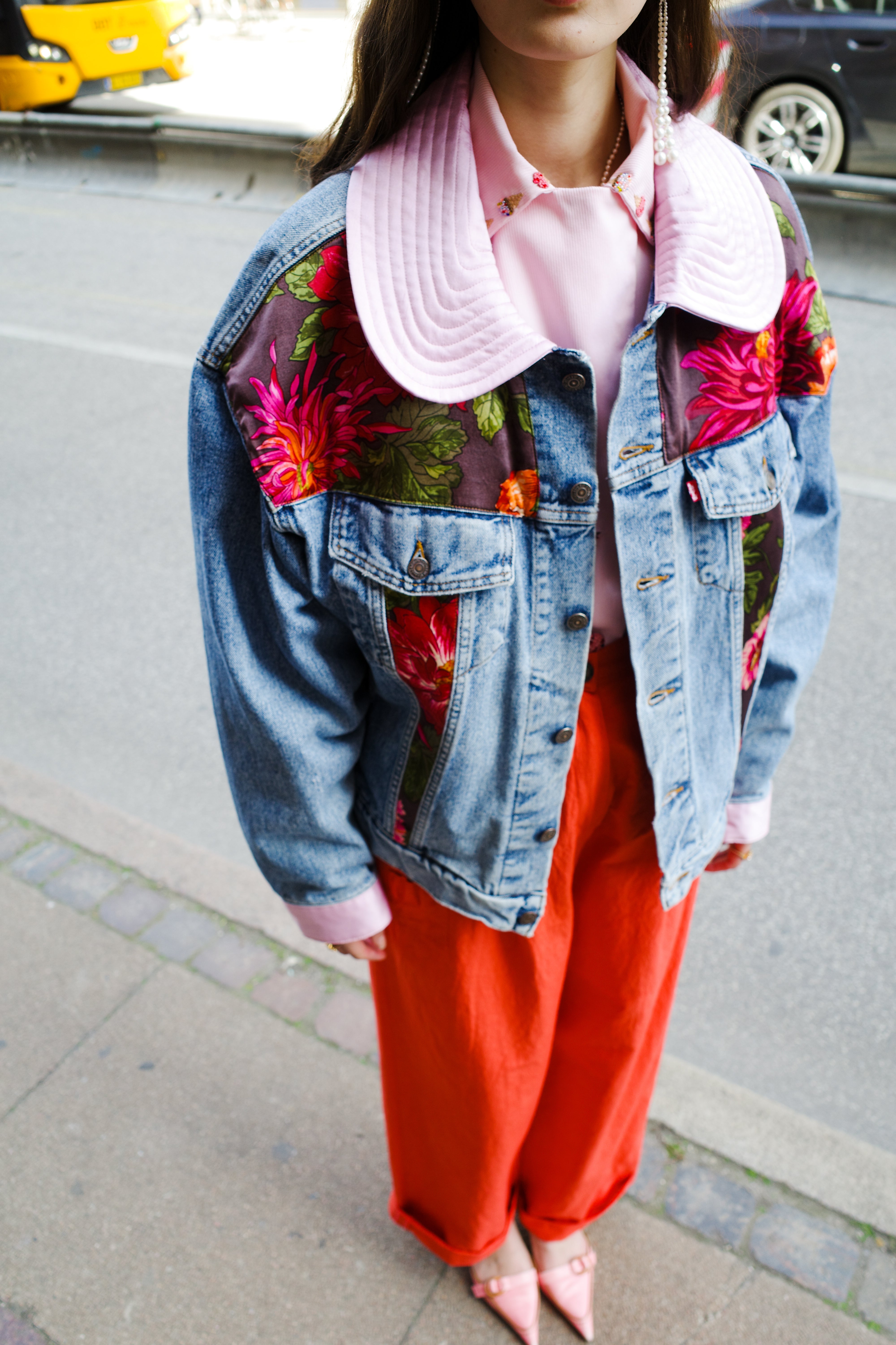 Upcycled Denim Jacket with Deadstock Fabric