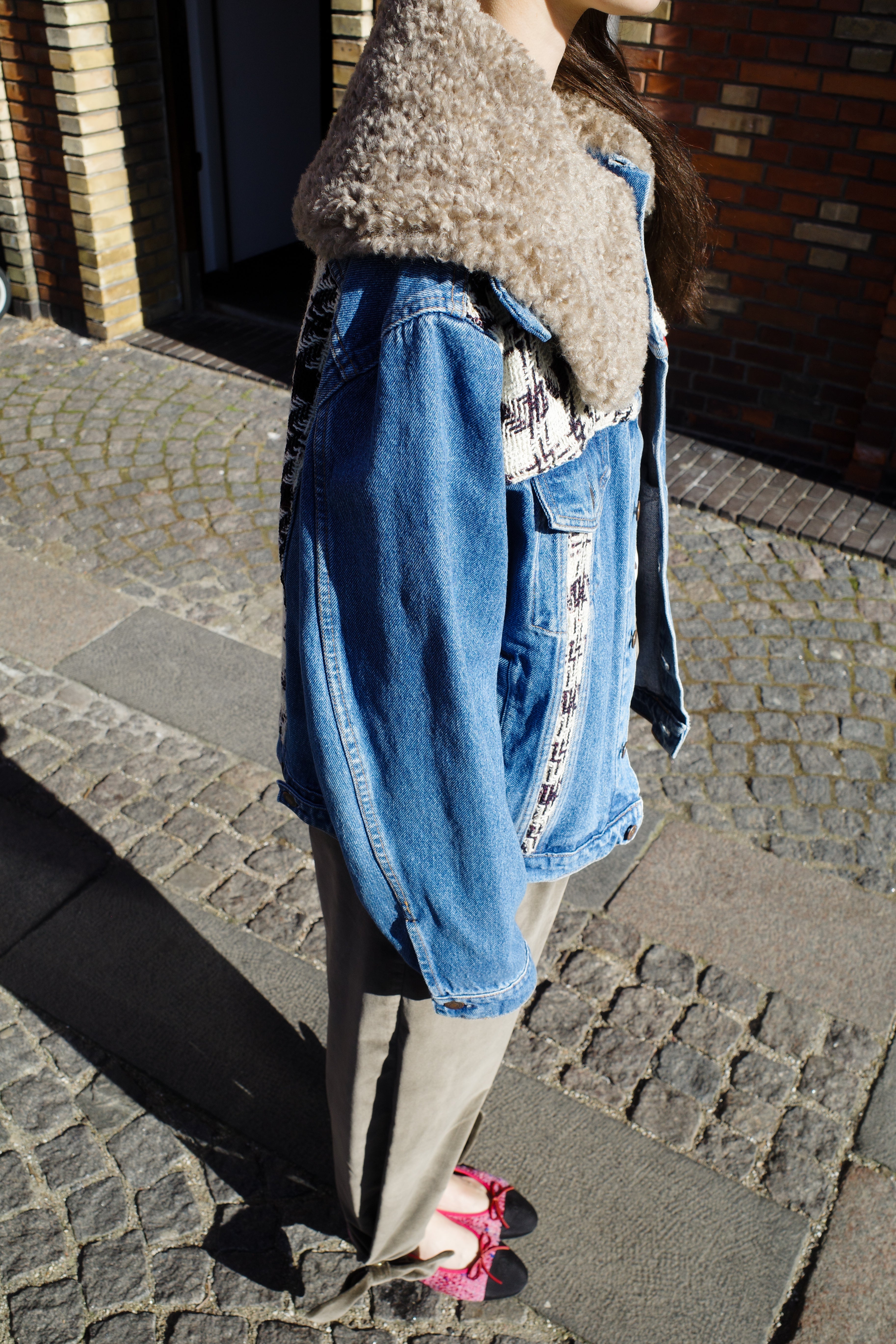 Upcycled Denim Jacket with deadstock Chanel fabric