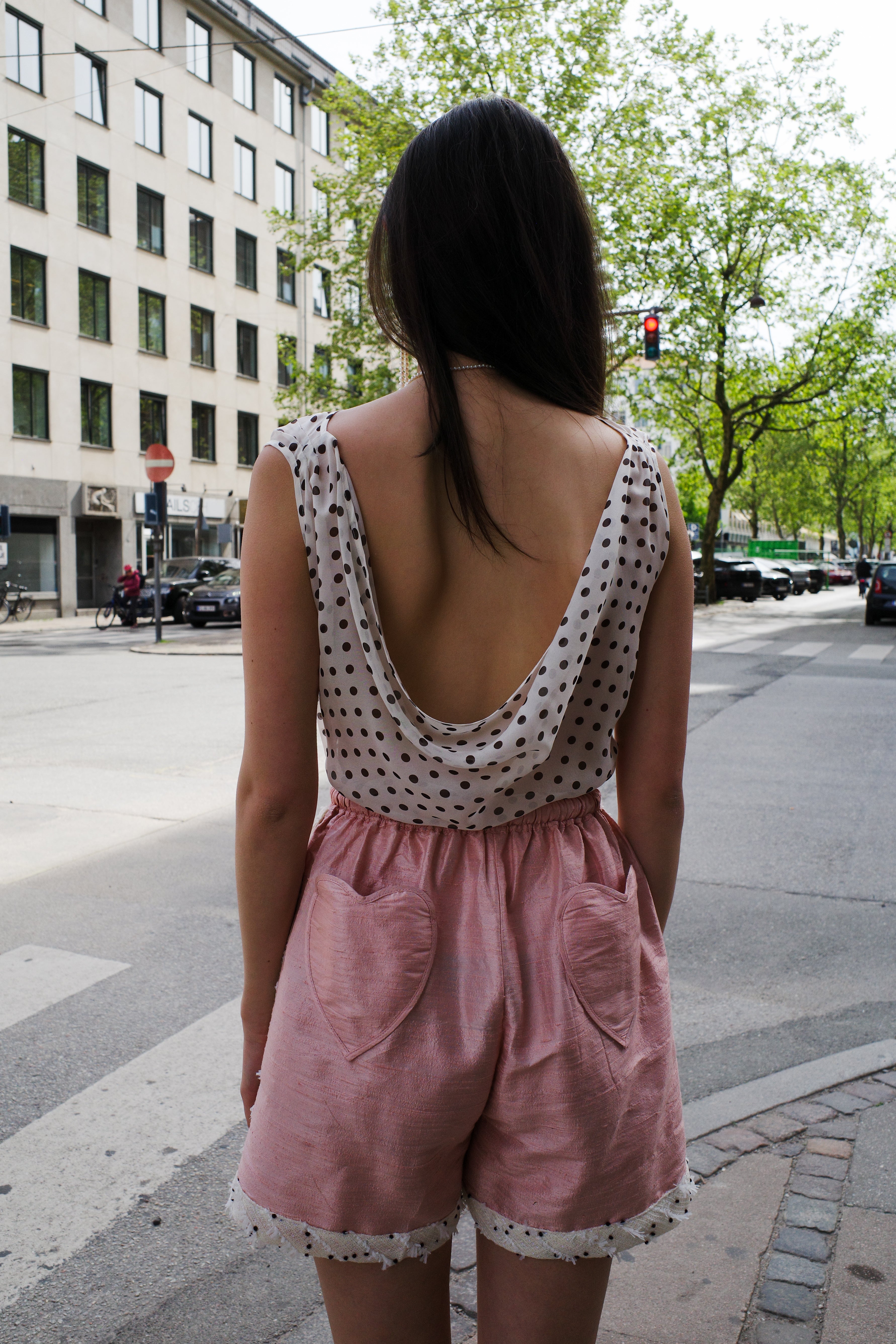 Alexa Top - Cream w. Brown dot