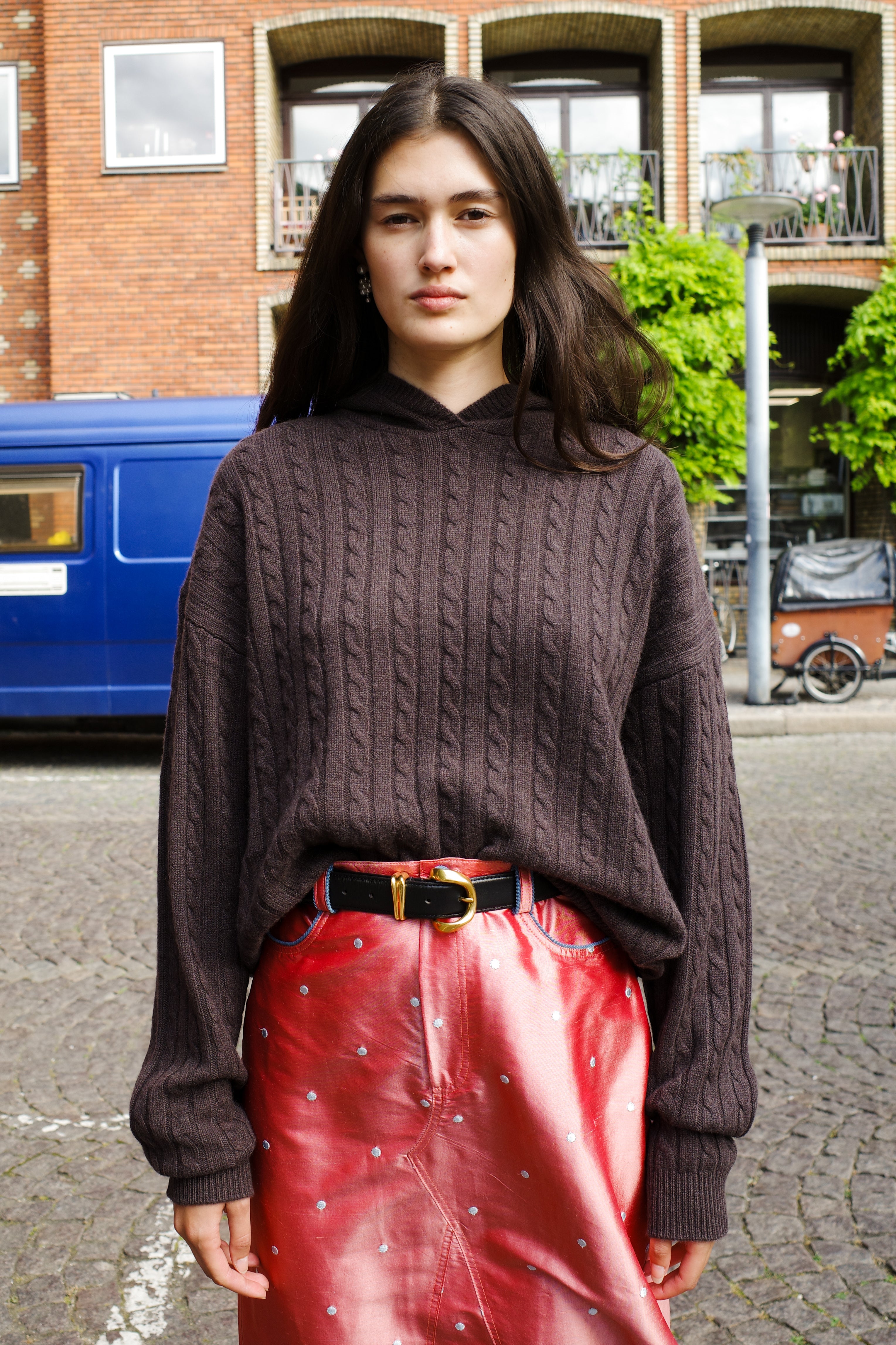 Kimberly Cable Hoodie Cashmere Brown