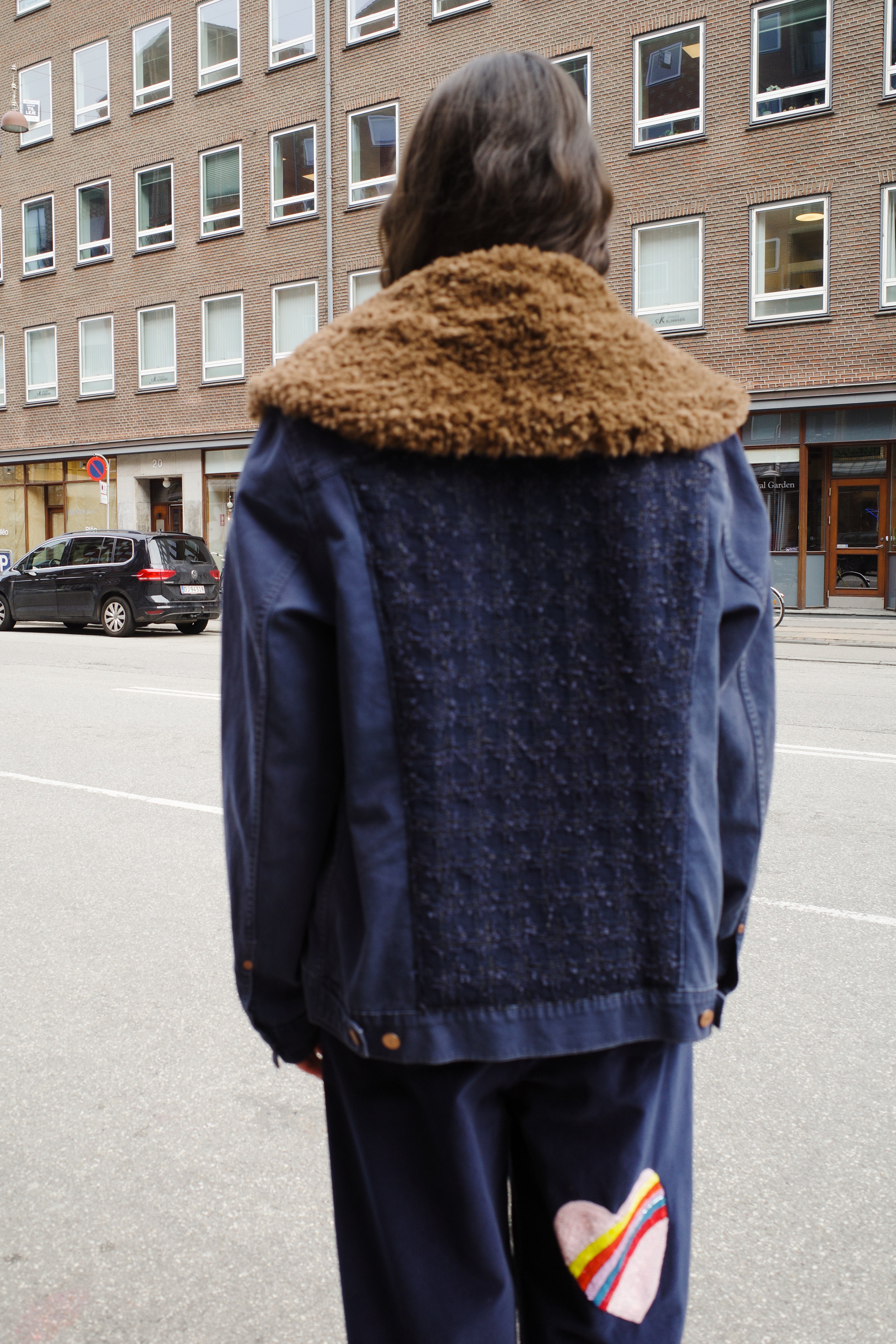Upcycled Denim Jacket with deadstock Chanel fabric