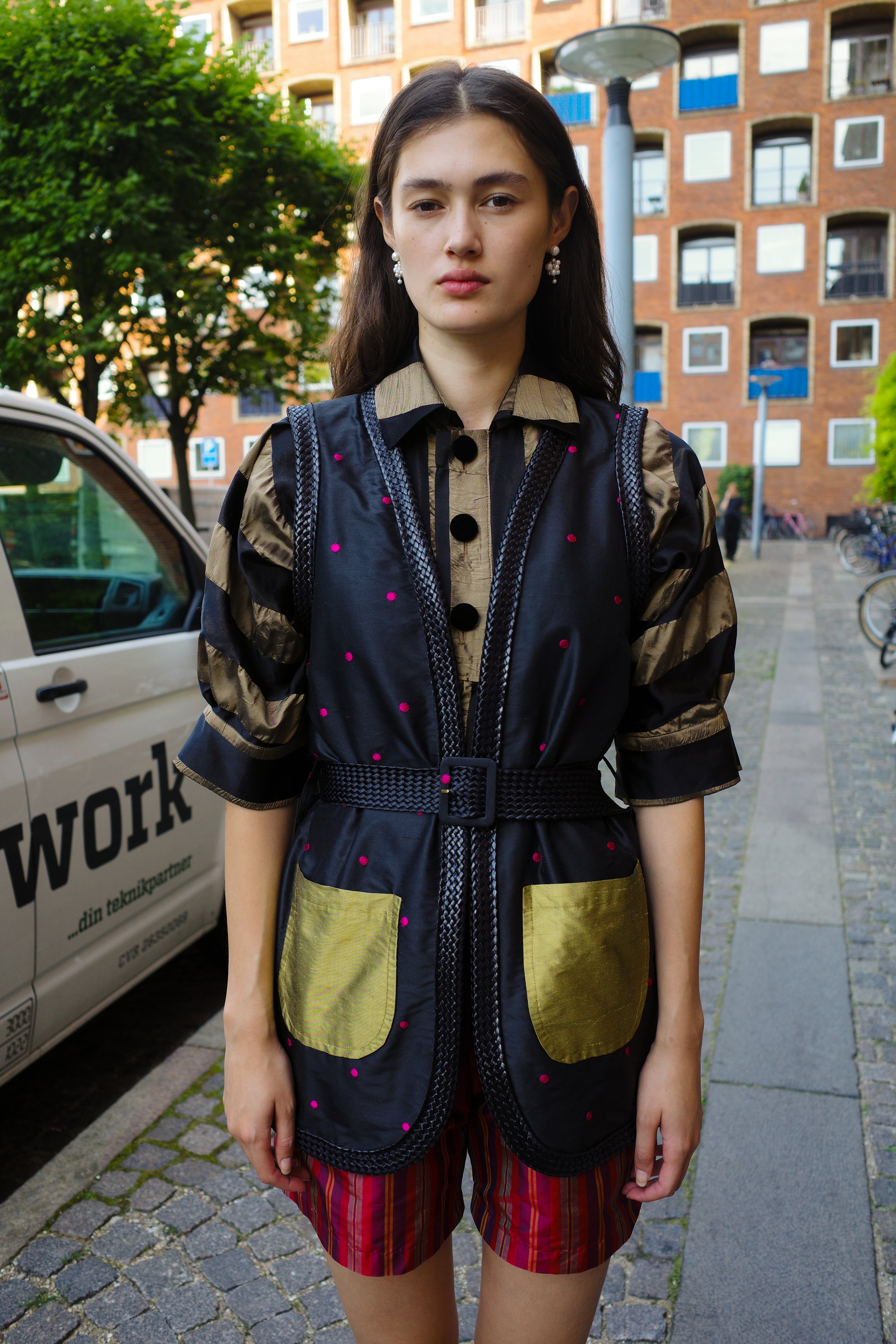 Cleo Black Silk Vest