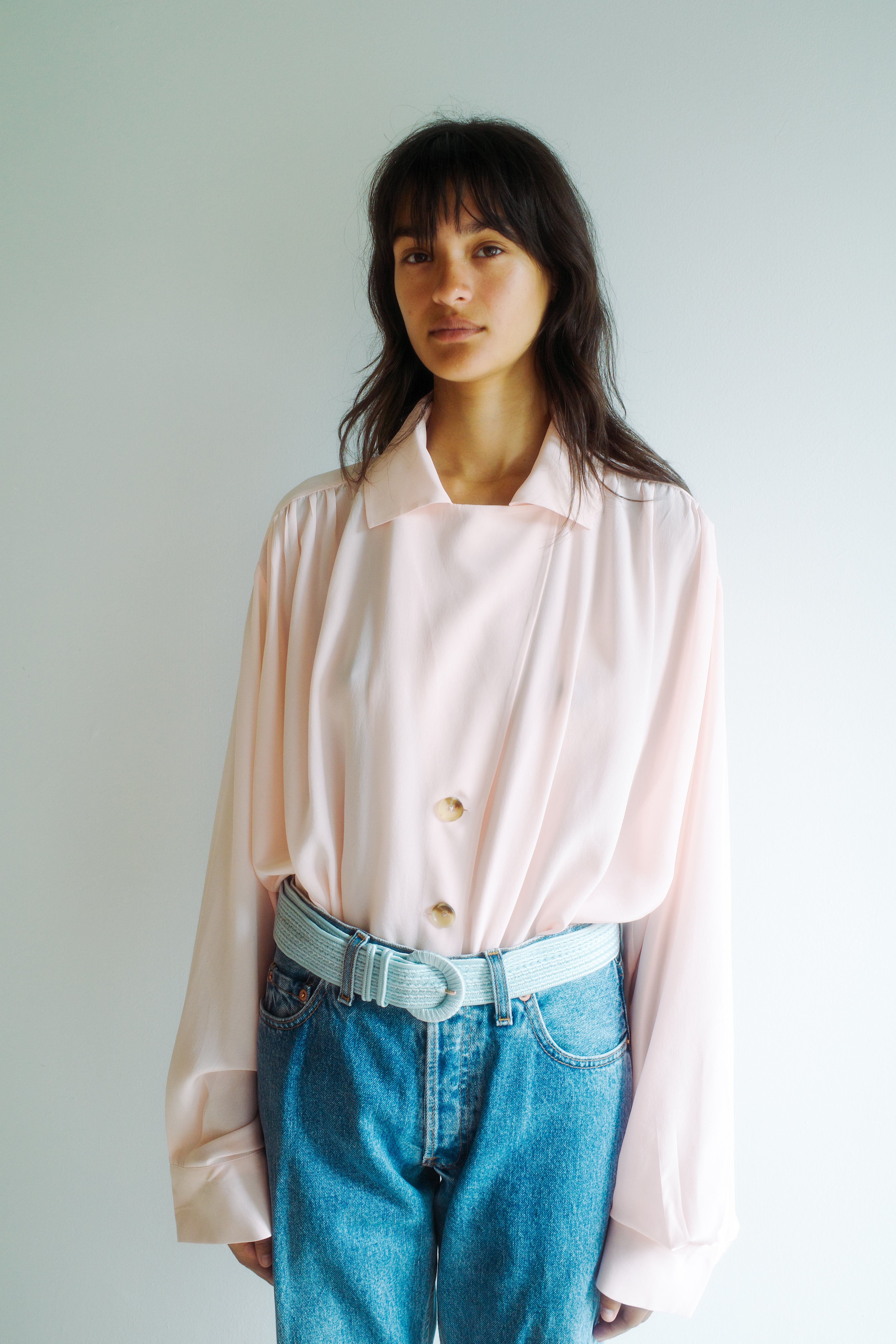 Bonsai Shirt - Pale Pink Silk