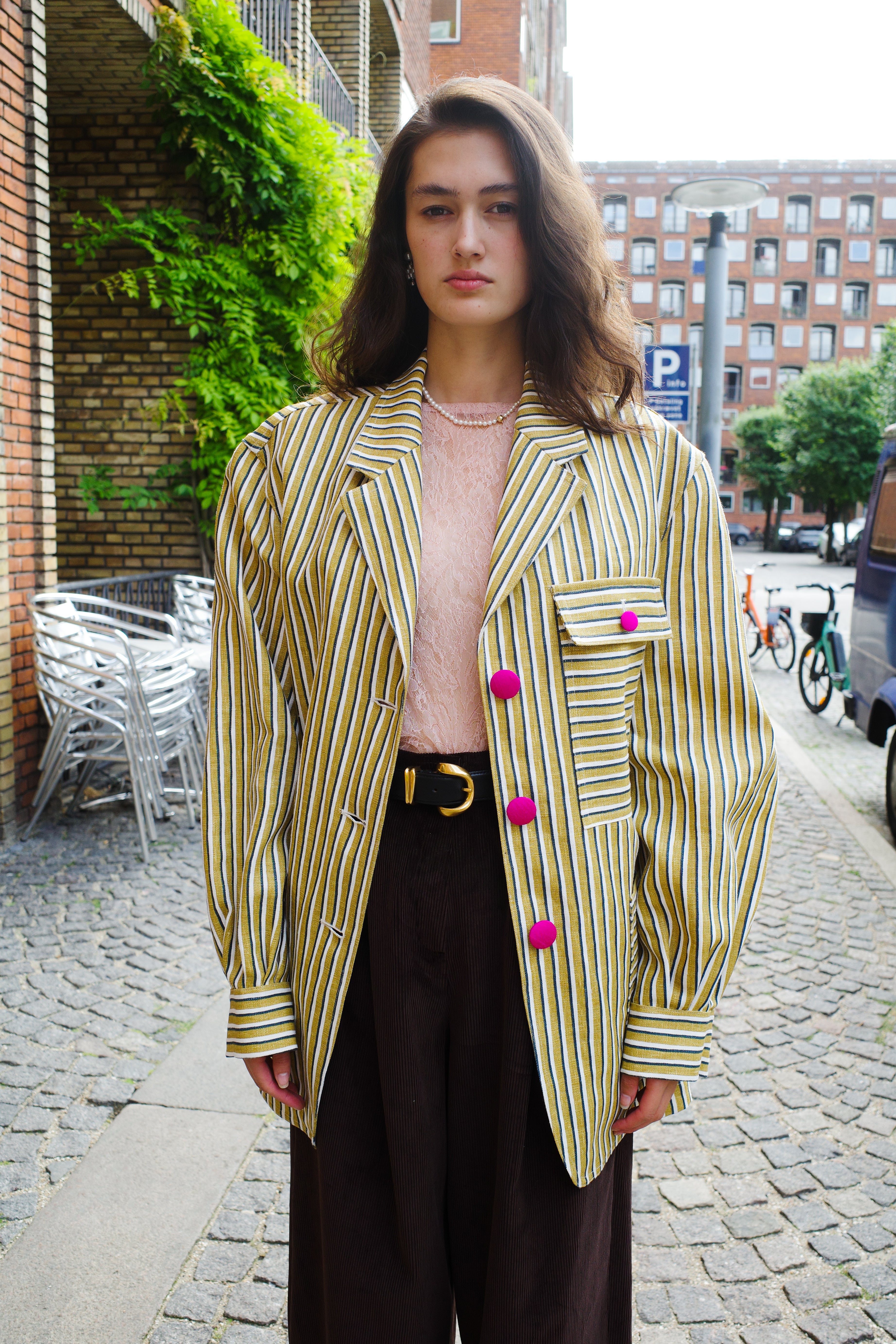 Frederik Jacket Tapet Cafe Mustard Stripe