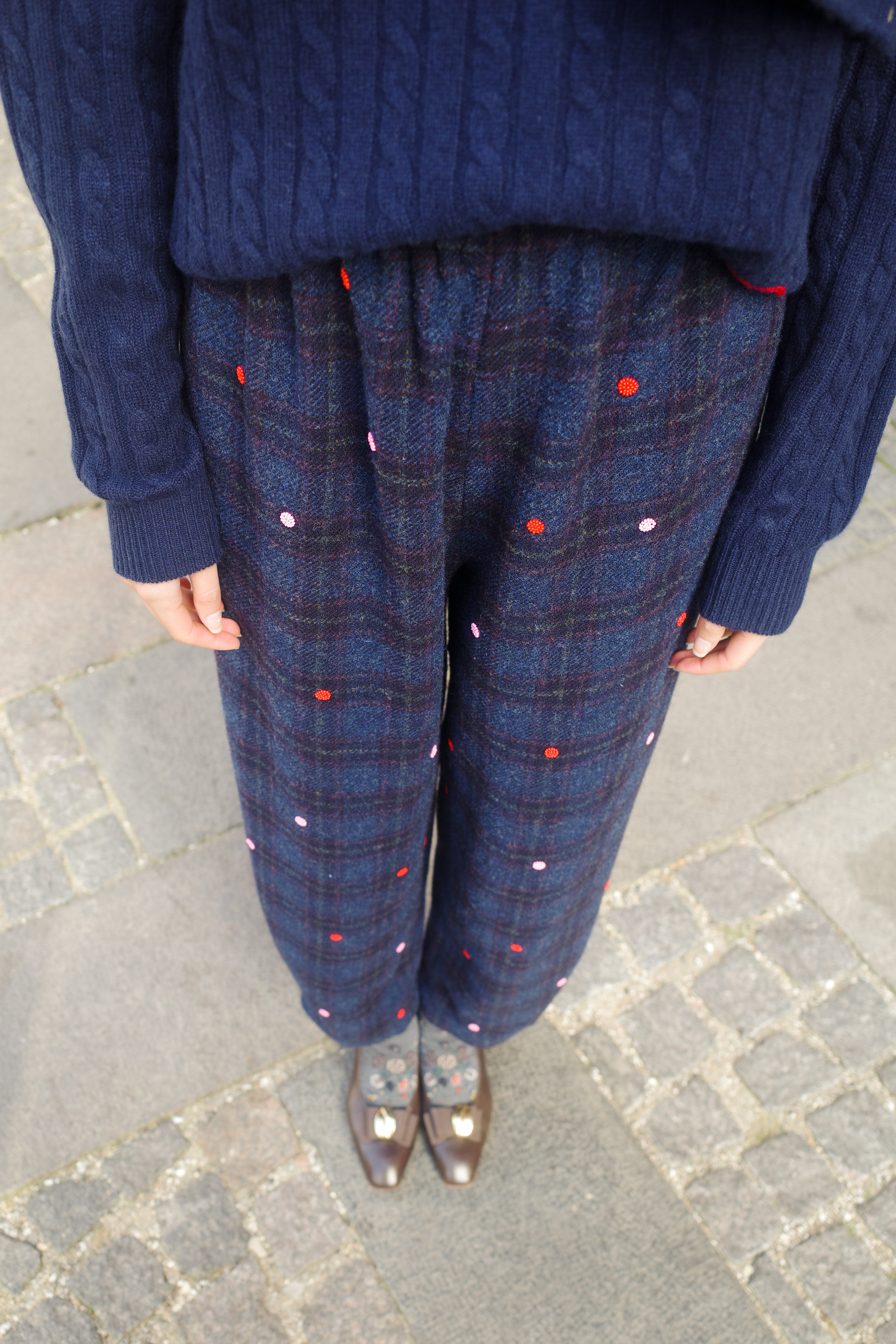 Coco pants - Wool dot embroidery