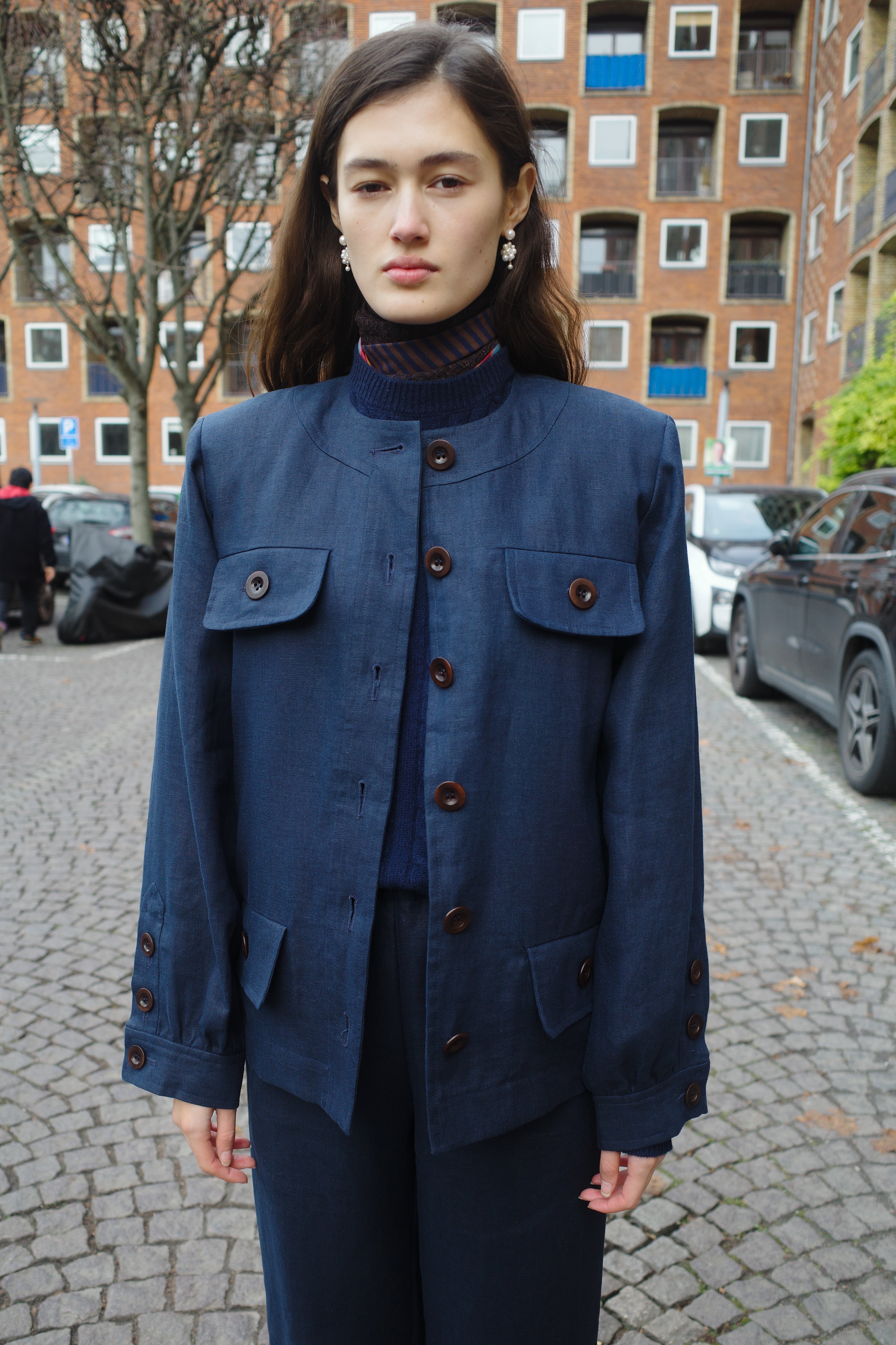 Iggy Jacket Linen Navy
