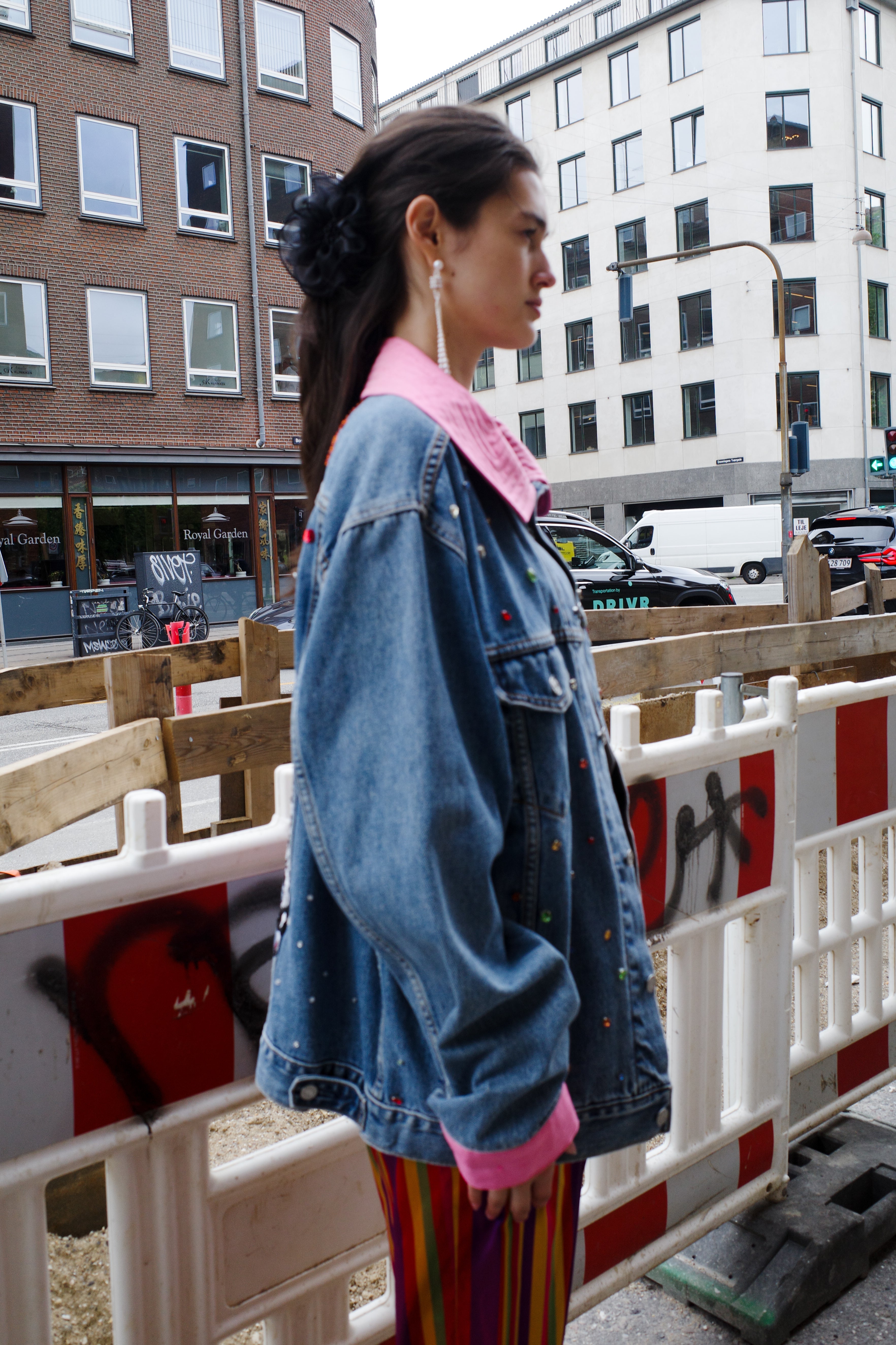 Upcycled Denim Jacket - Circus Clowns
