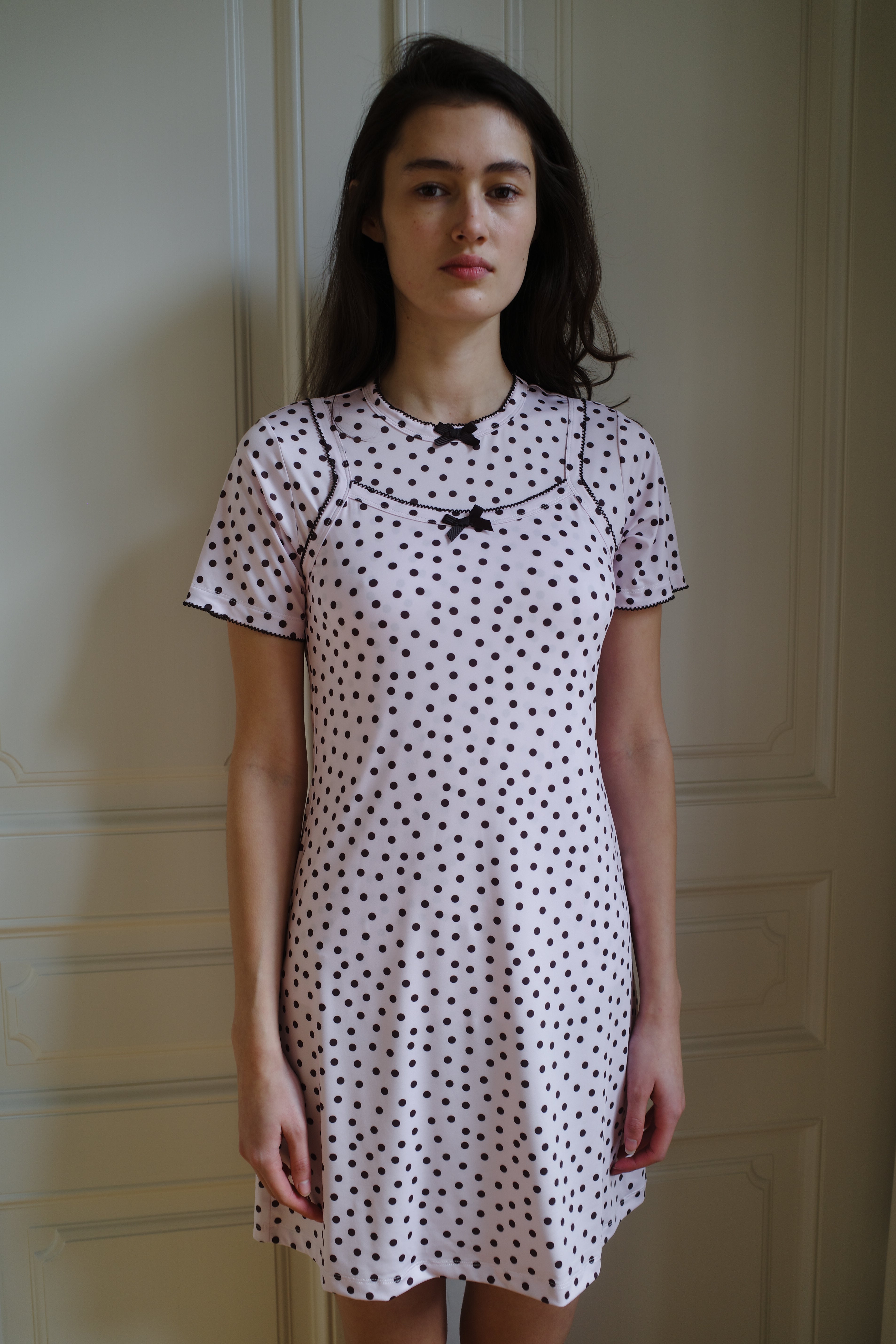 Slip Dress Jersey Pink Dots
