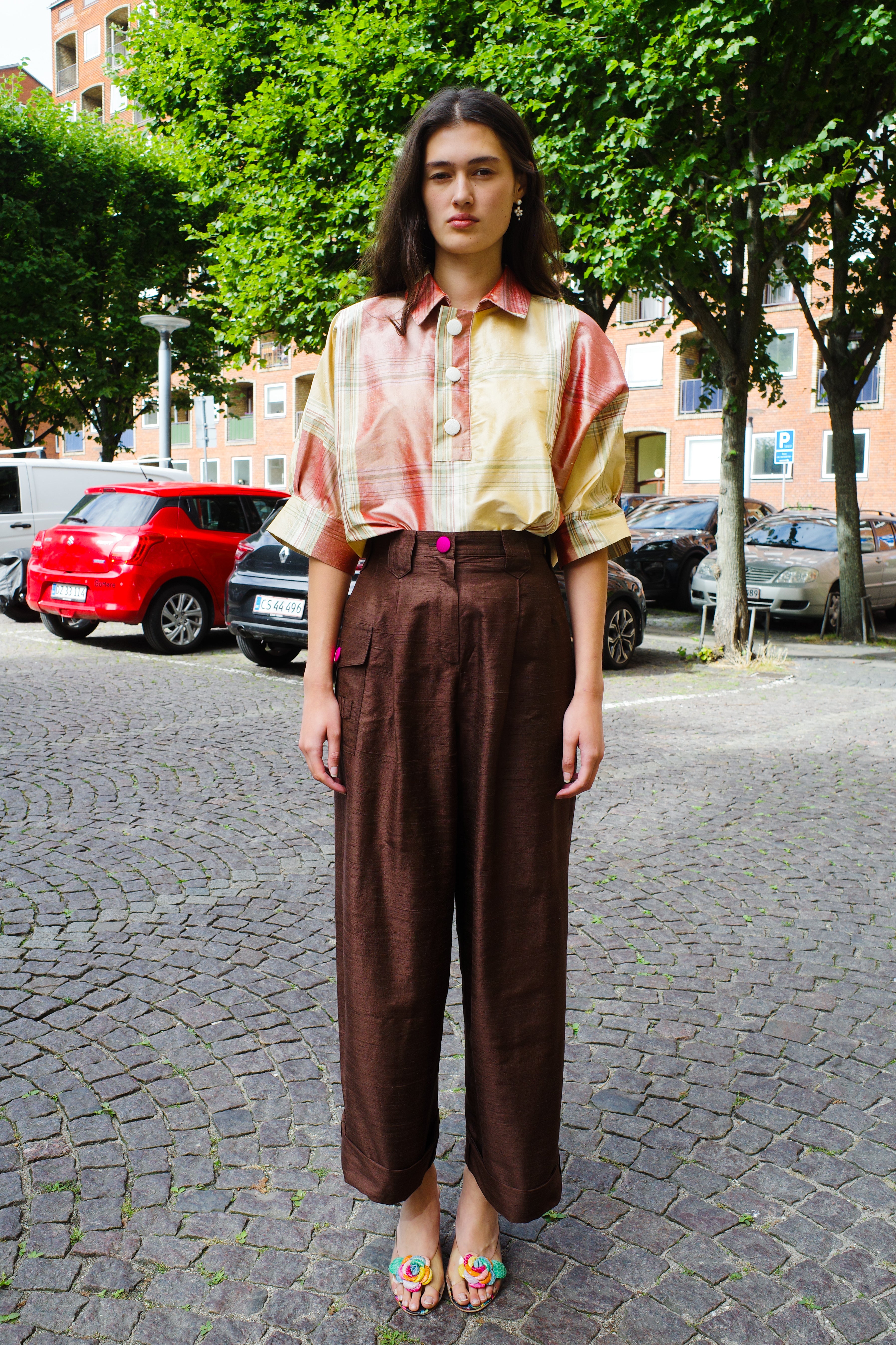 Beatrice Pants brown silk