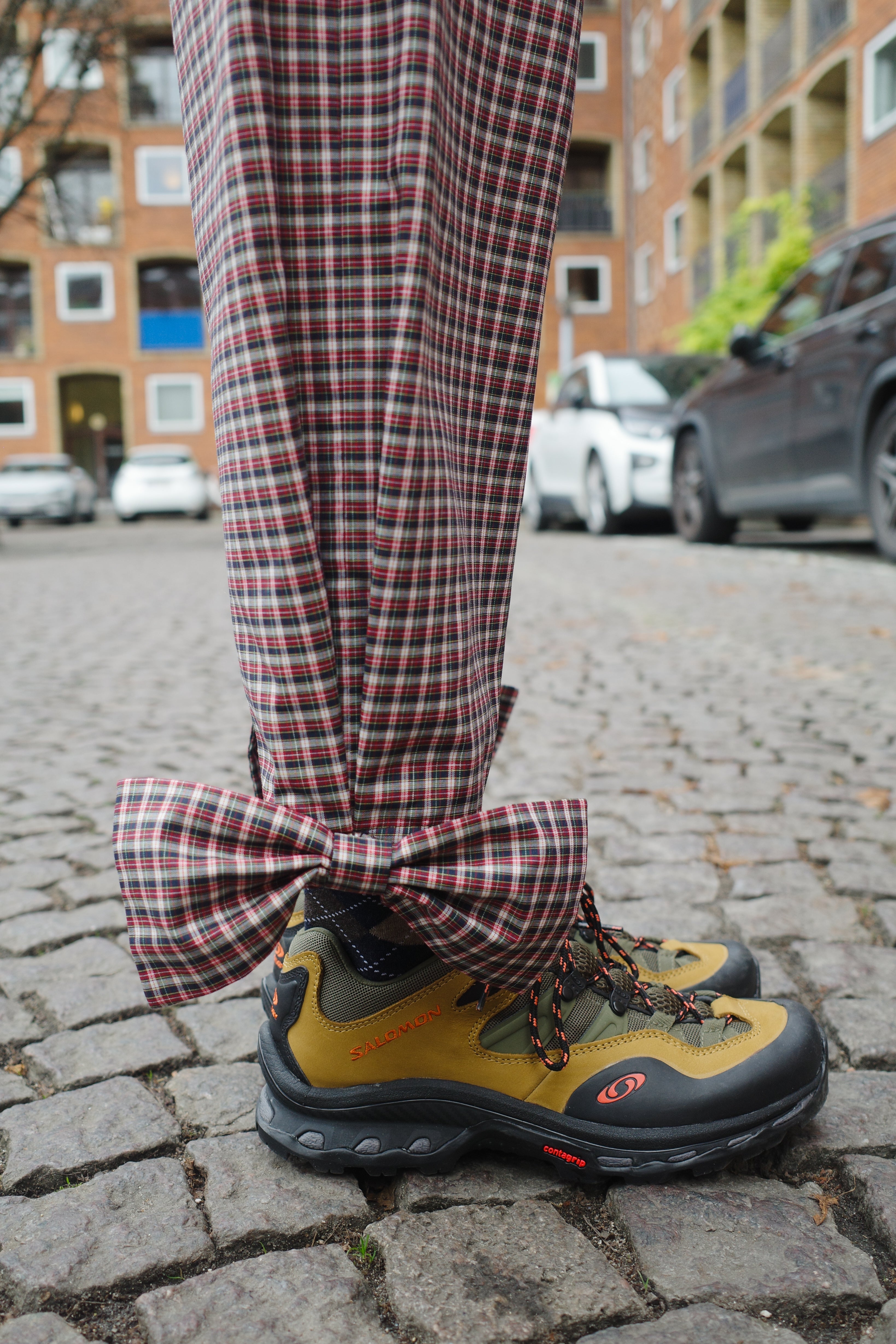 Coco Pants w. Bows Cotton Brown / Red