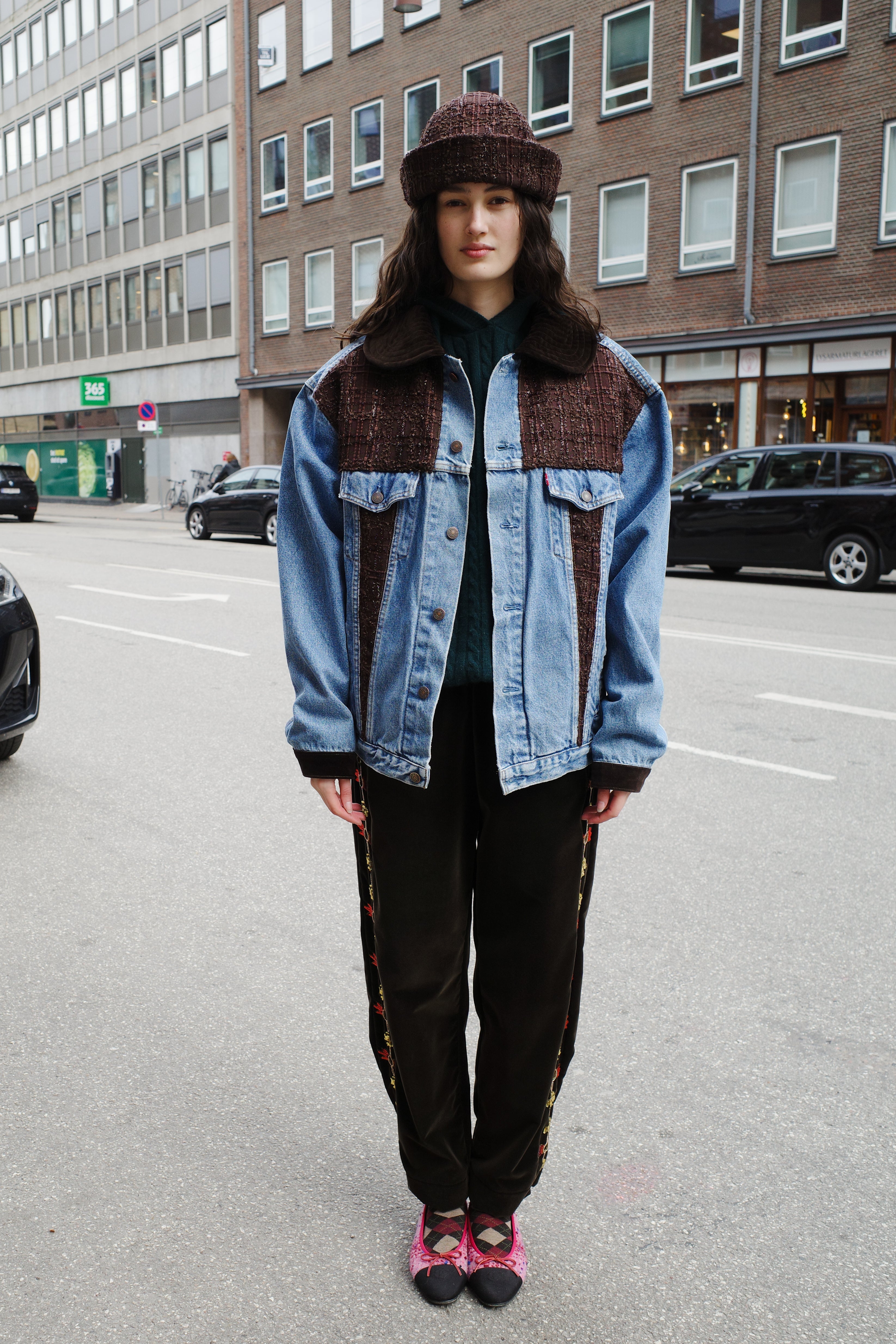 Upcycled Denim Jacket with deadstock Chanel fabric