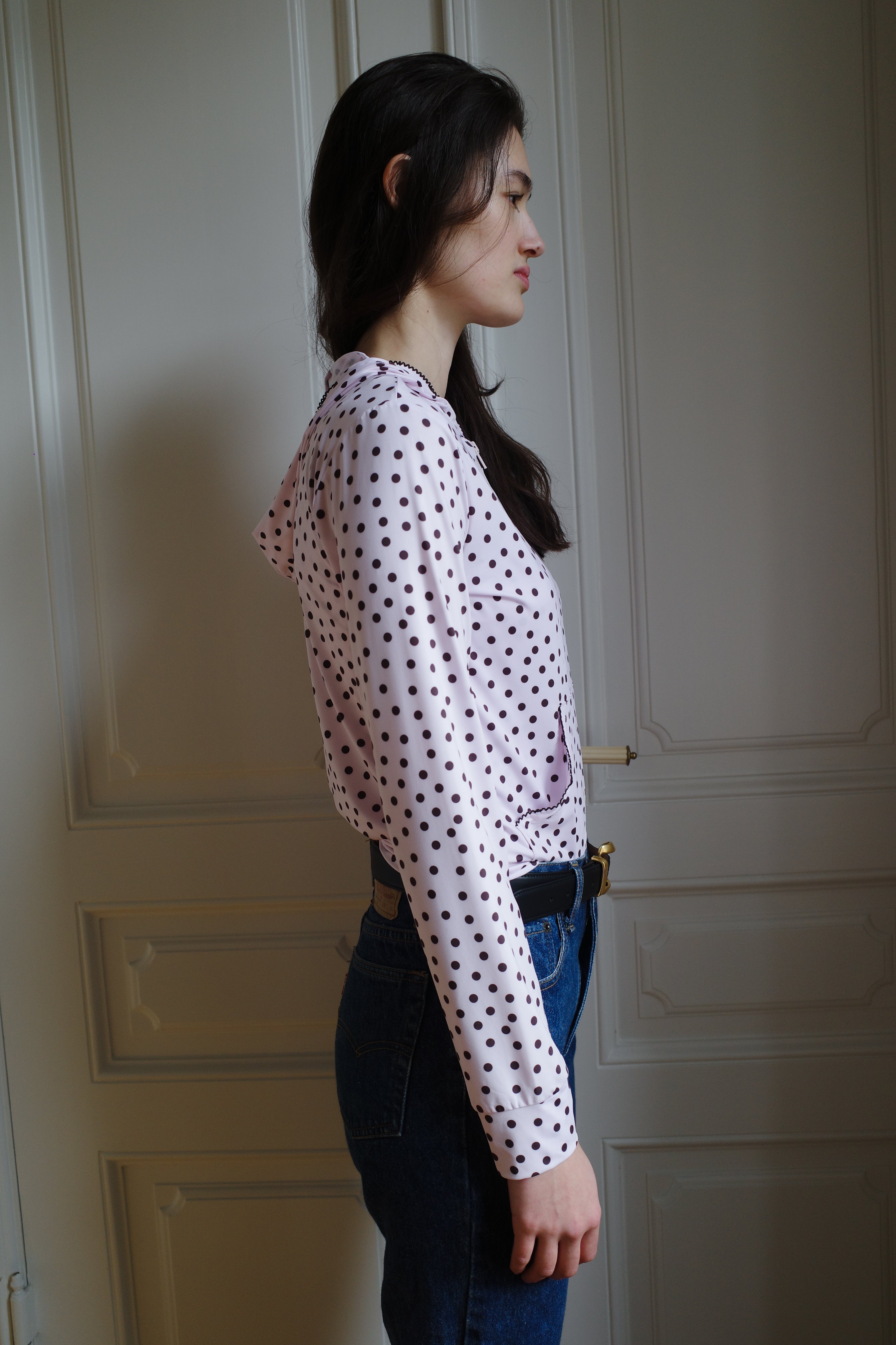 Hoodie Jersey Pink Dots