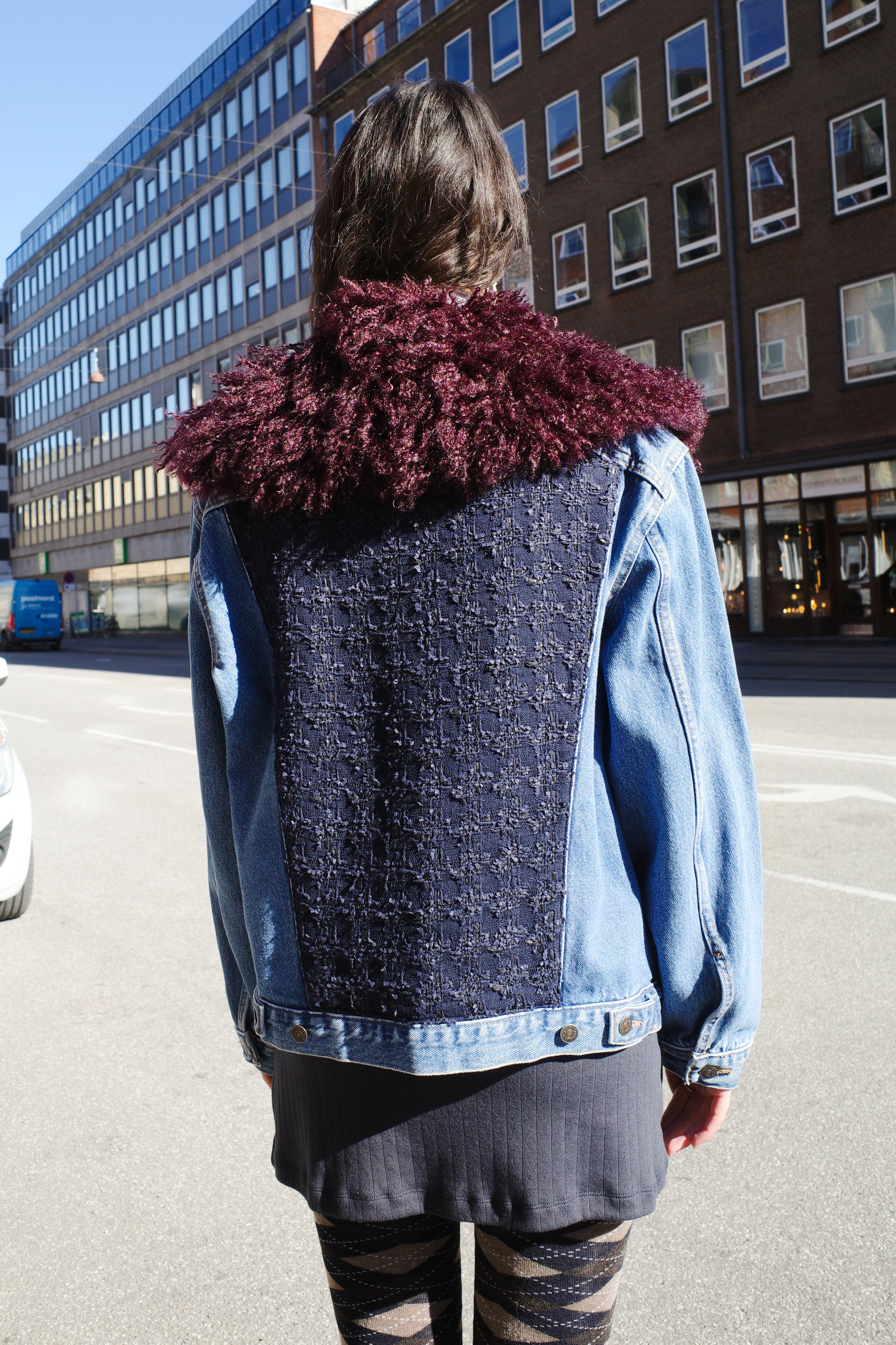 Upcycled Denim Jacket with deadstock Chanel fabric