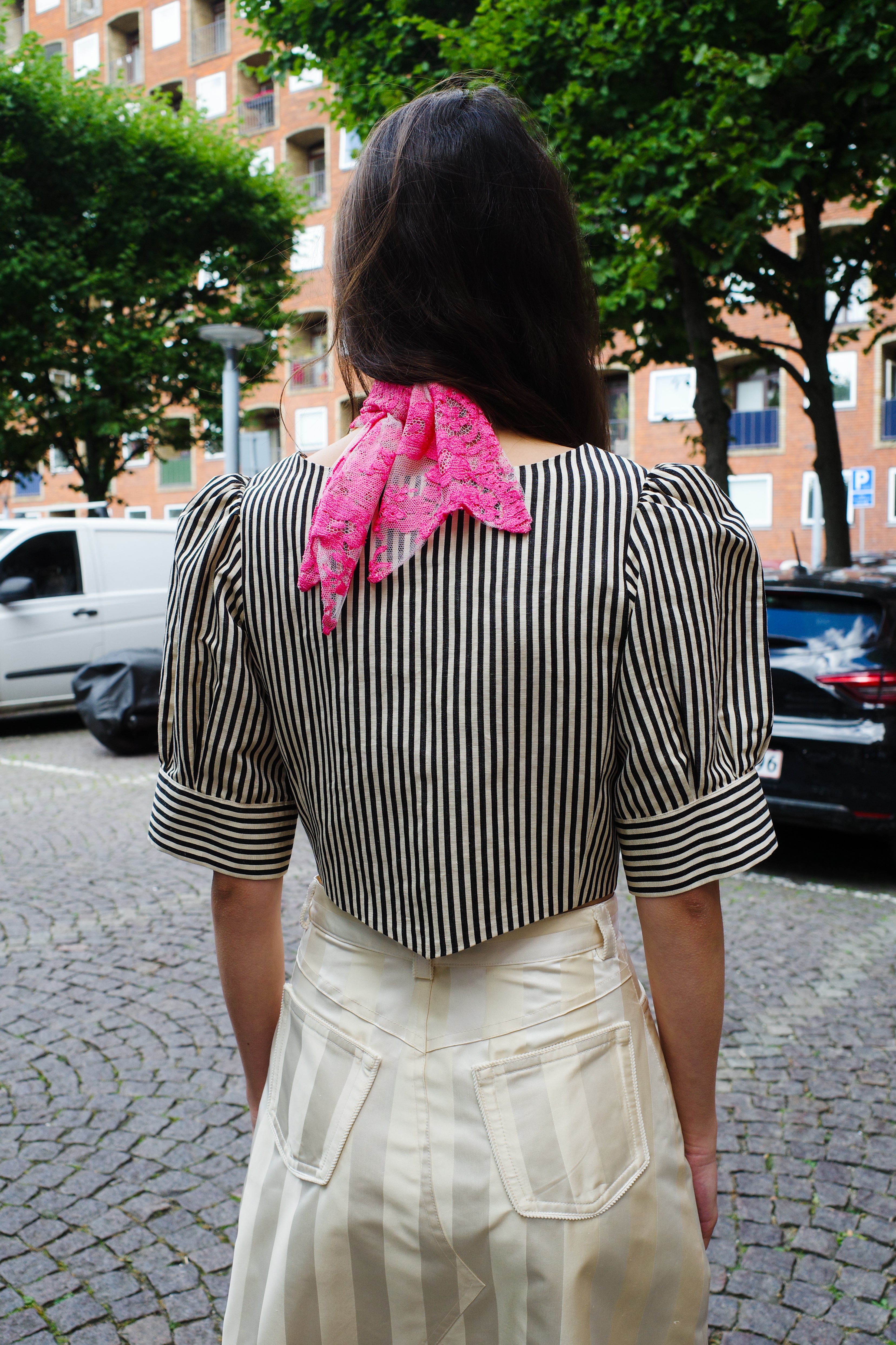 Laura Blouse Tapet Cafe Black/White Stripe